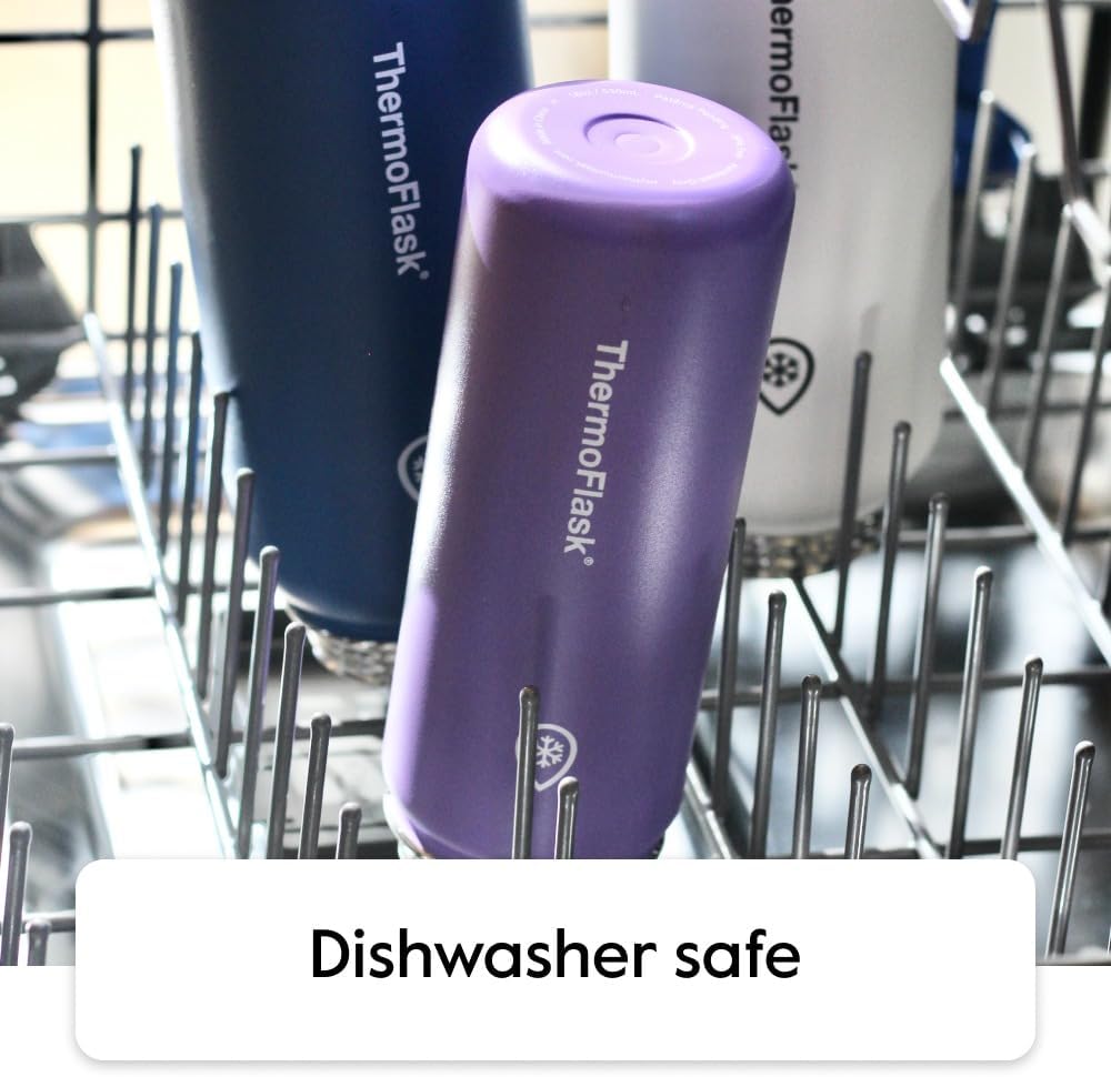 ThermoFlask Stainless Steel Water Bottles 2-Pack - Double-Wall Vacuum Insulated 24 oz BPA-Free Spout Lids - Keeps Drinks Cold 24 Hrs, Hot 12 Hrs - Leakproof, Dishwasher Safe, Mayan Blue/Black - Image 6
