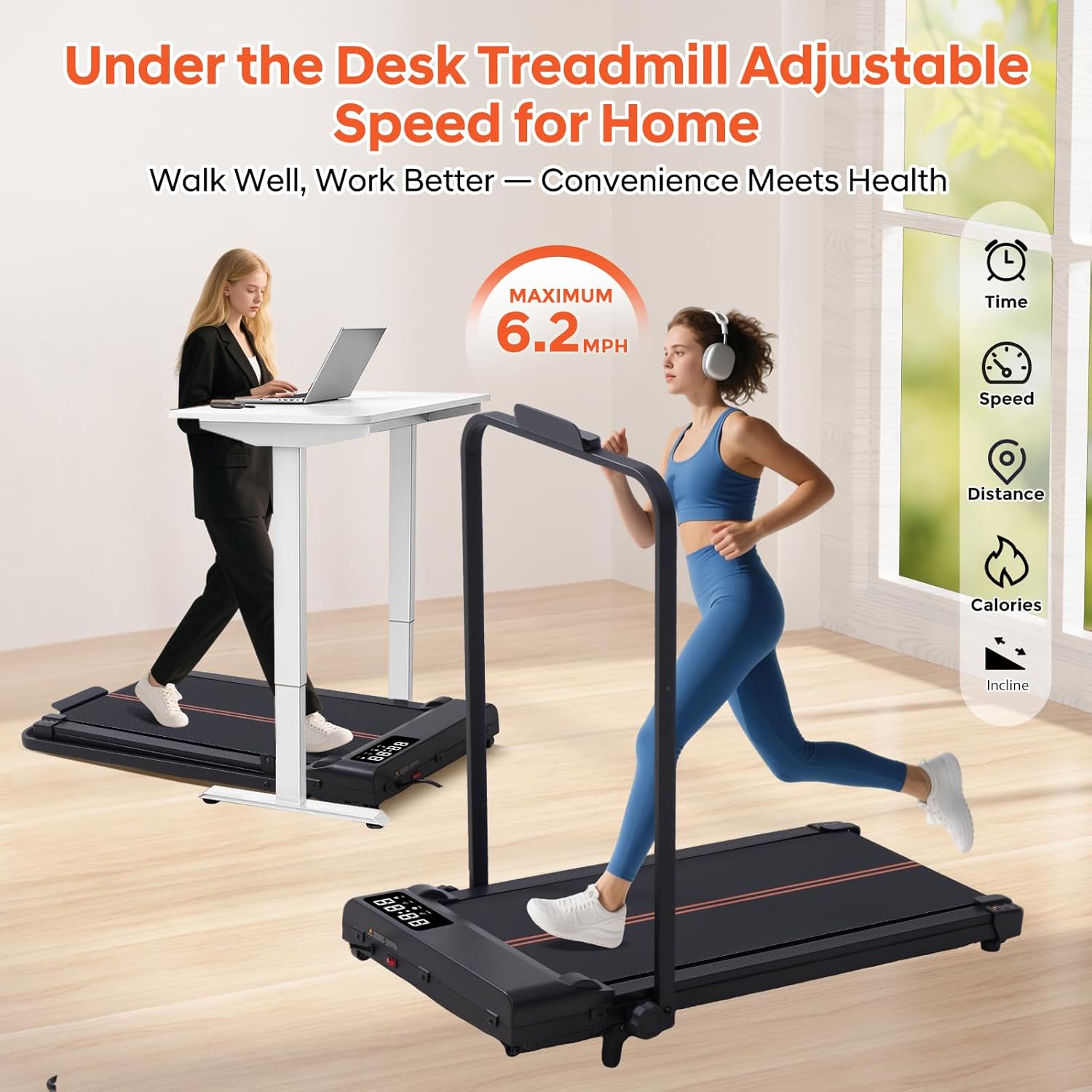 Walking Pad Treadmill with Incline and Handle Bar273 - Image 9