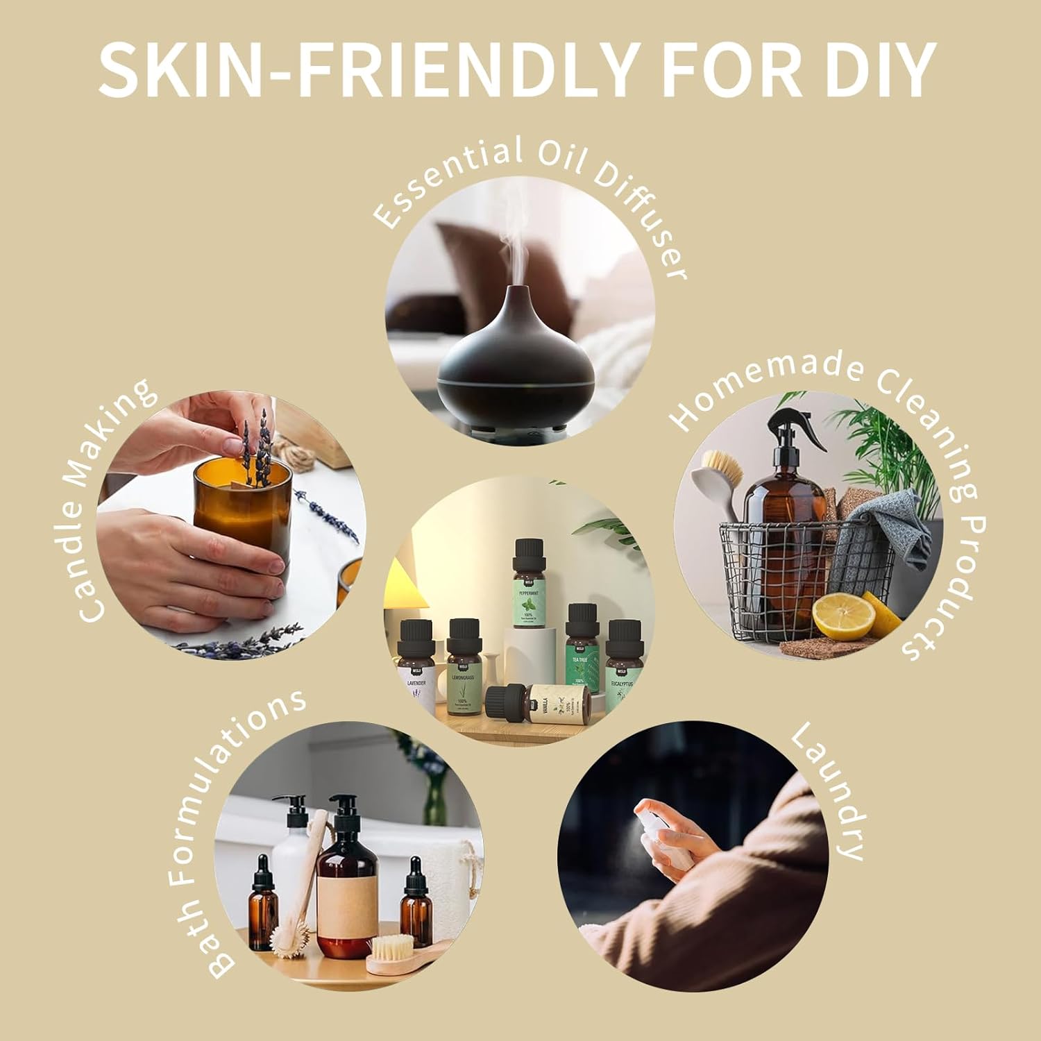 Essential Oils Set Top 6 Aromatherapy-Essential Oils for Diffuser for Home,Air Freshening Diffuser Oils Scents for Aromatherapy,Laundry,Candle&Soap Making,Humidifiers 6 X 10ML - Image 6