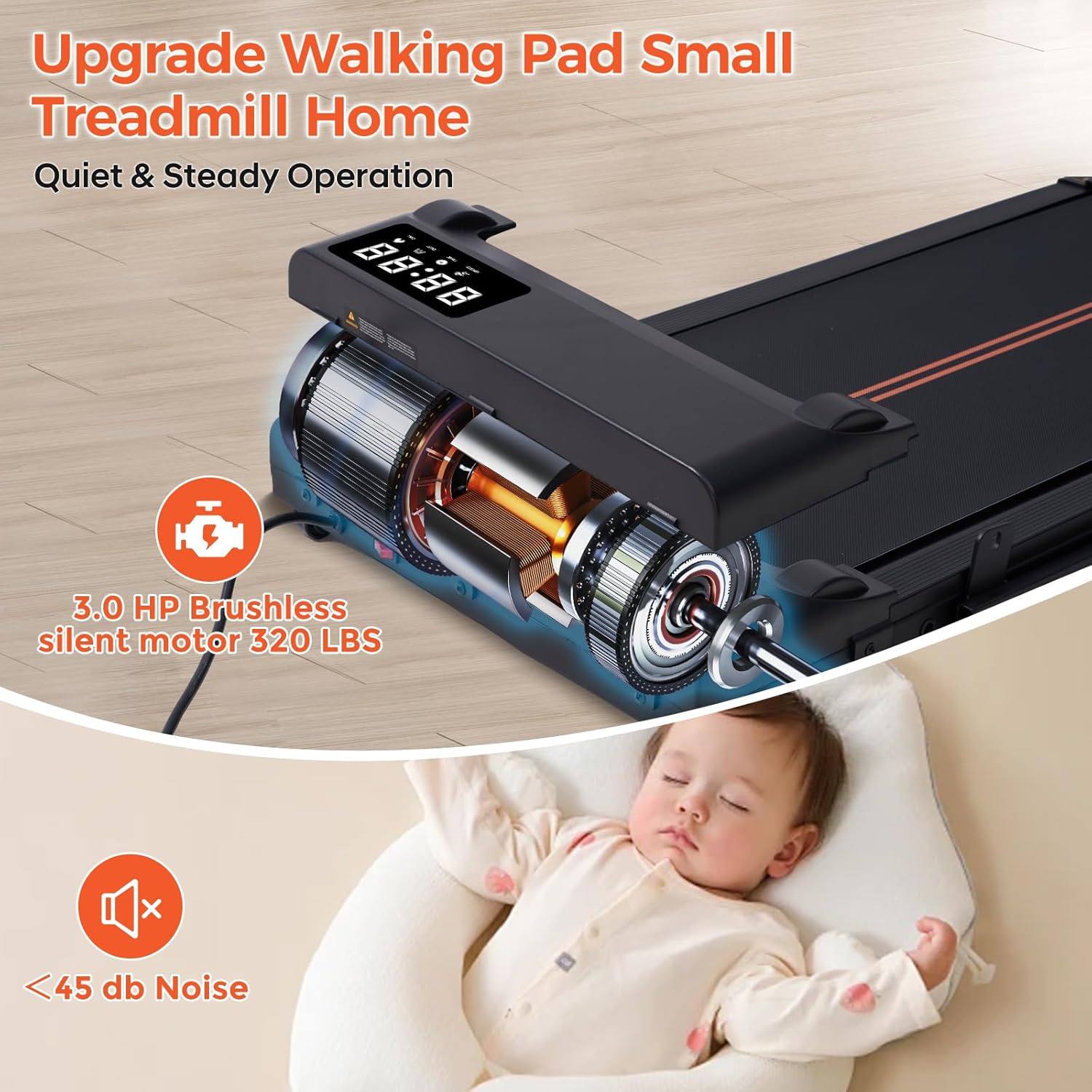 Walking Pad Treadmill with Incline and Handle Bar273 - Image 8