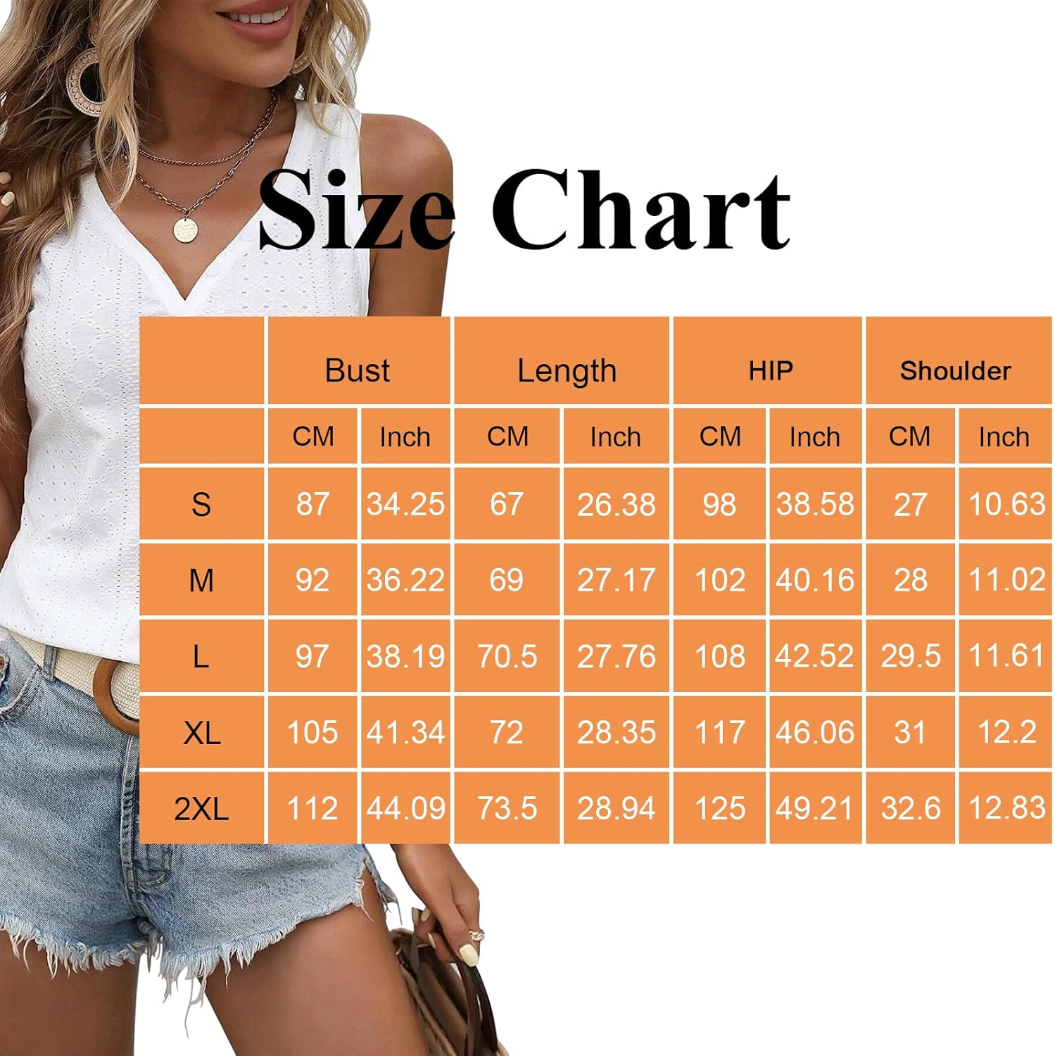 Womens Tank Tops Summer Tank Tops for Women 2024, V Neck Sleeve Embroidery Tops, Casual Loose Trendy Tops - Image 3