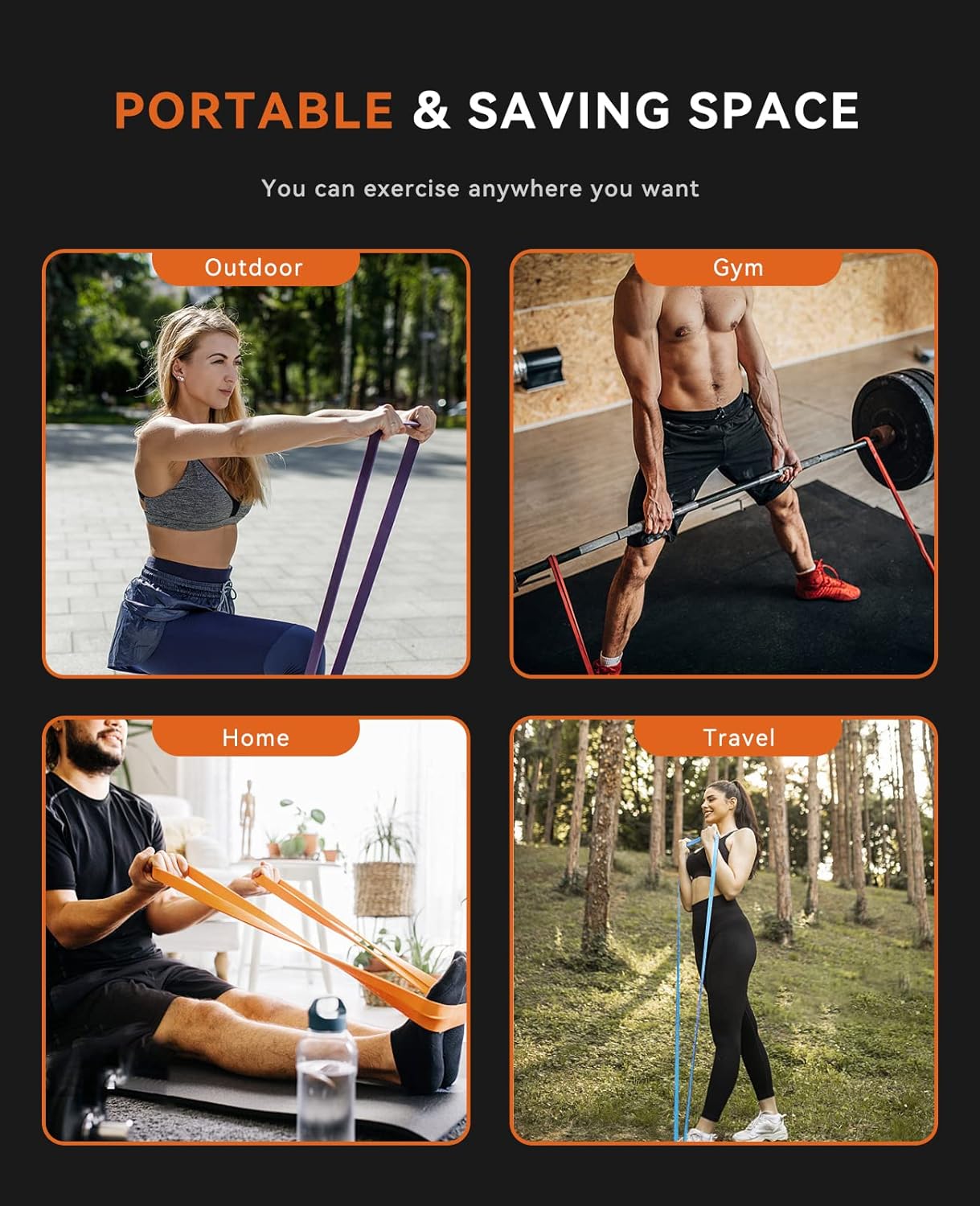 SUNPOW Pull Up Assistance Bands - Set of 5 Resistance Heavy Duty Workout Exercise Stretch Fitness Bands Assist Set for Body, Instruction Guide and Carry Bag Included - Image 7