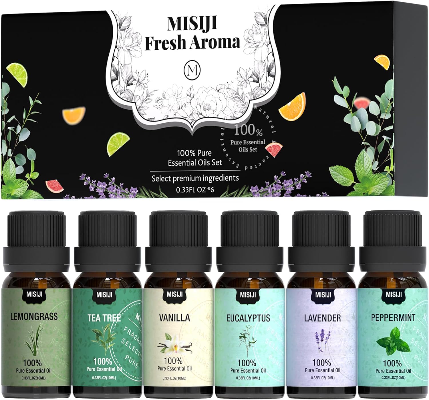 Essential Oils Set Top 6 Aromatherapy-Essential Oils for Diffuser for Home,Air Freshening Diffuser Oils Scents for Aromatherapy,Laundry,Candle&Soap Making,Humidifiers 6 X 10ML - Image 2
