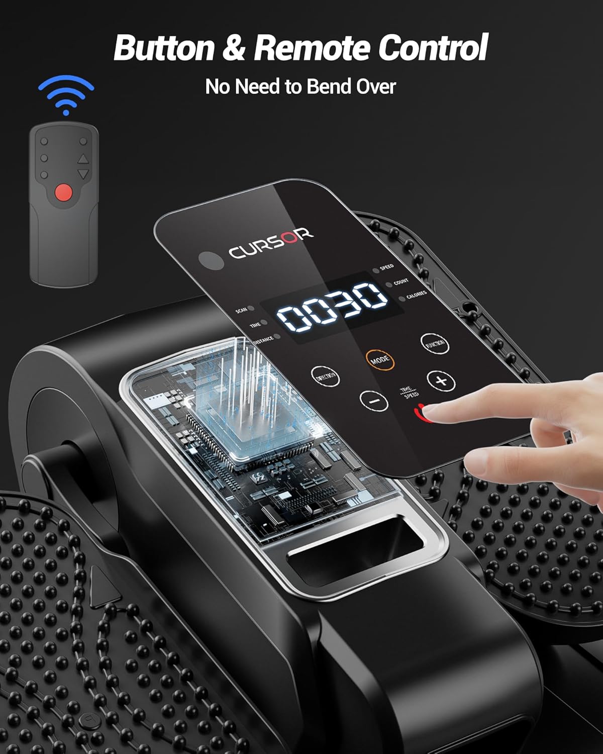 Under Desk Elliptical Machine, Electric Seated Pedal Exerciser, Min Leg Exerciser with Remoter, 12 Level Speeds, Forward & Reverse Direction, Manual & Auto Mode for Home Office - Image 7