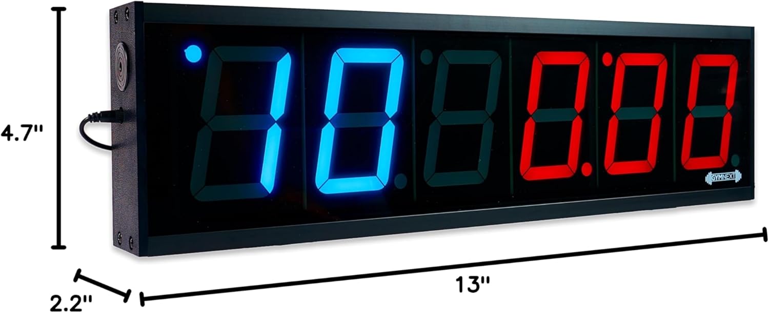 Flex Timer - Home Edition - Bluetooth App-Controlled Wall Mounted 13" LED Gym Clock with Medium 2.3" Digits for CrossFit, Tabata, HIIT, EMOM, MMA, Boxing, Interval Training, Circuits, Workouts - Image 9