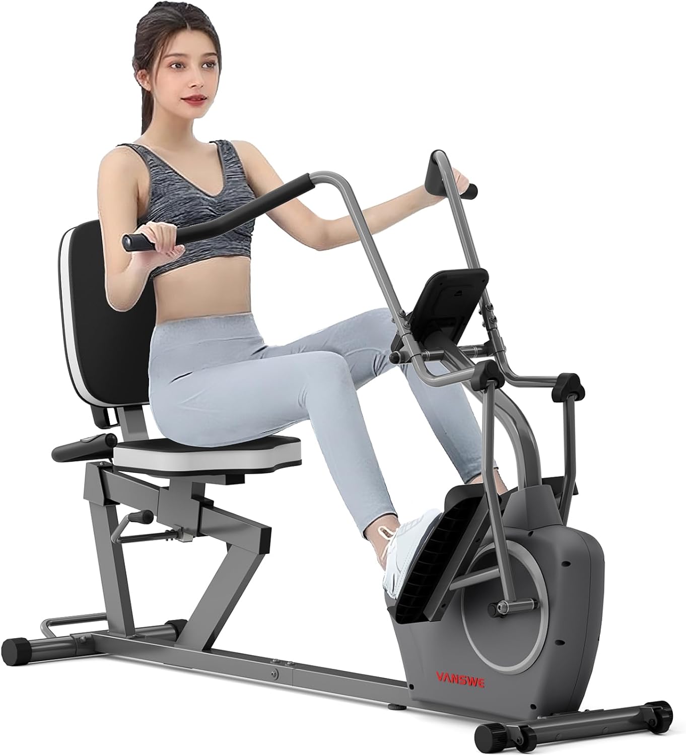 VANSWE Recumbent Elliptical Cross Trainer – Full-Body Low-Impact Recumbent Exercise Bike with Bluetooth App, Magnetic Resistance, Quiet Belt Drive for Seniors & Home Rehab - Image 2