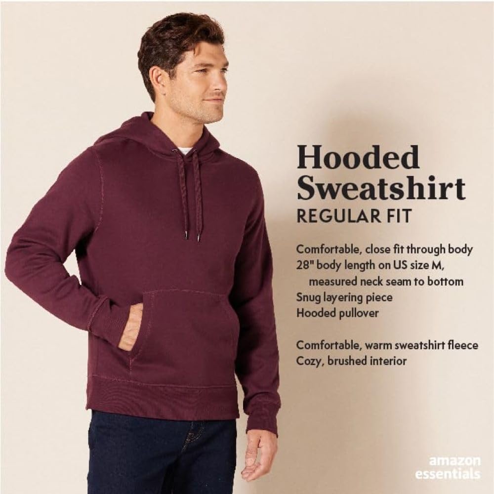 Amazon Essentials mens Fleece Pullover Hooded Sweatshirt - Image 3