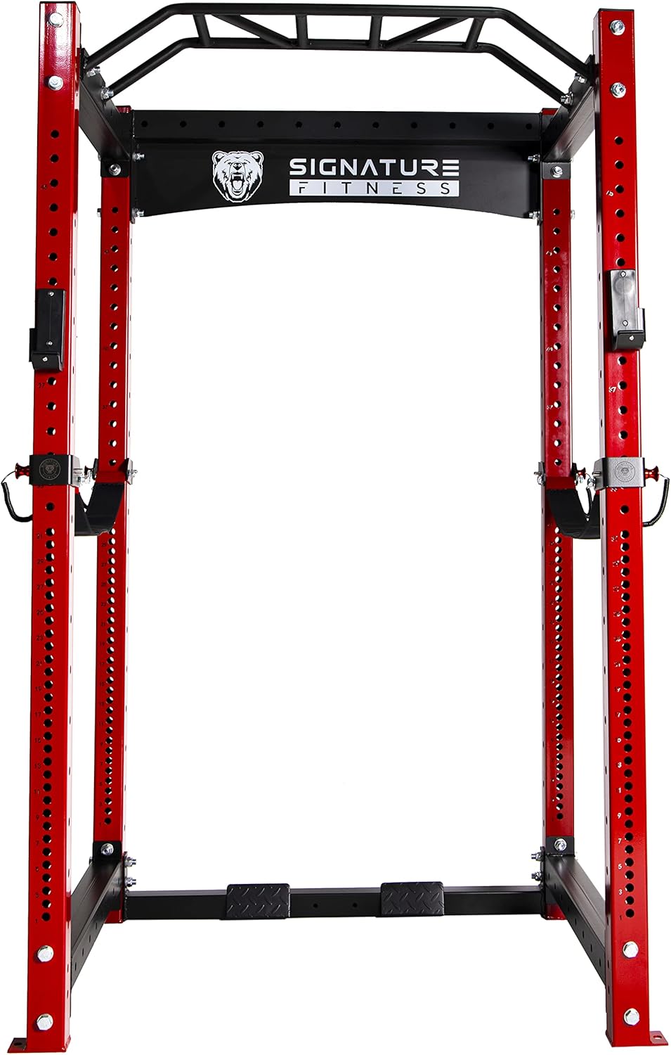 Fitvids SF-3 1,500 Pound Capacity 3” x 3” Power Cage Squat Rack, Includes J-Hooks and Safety Straps, Other Optional Accessories - Image 5