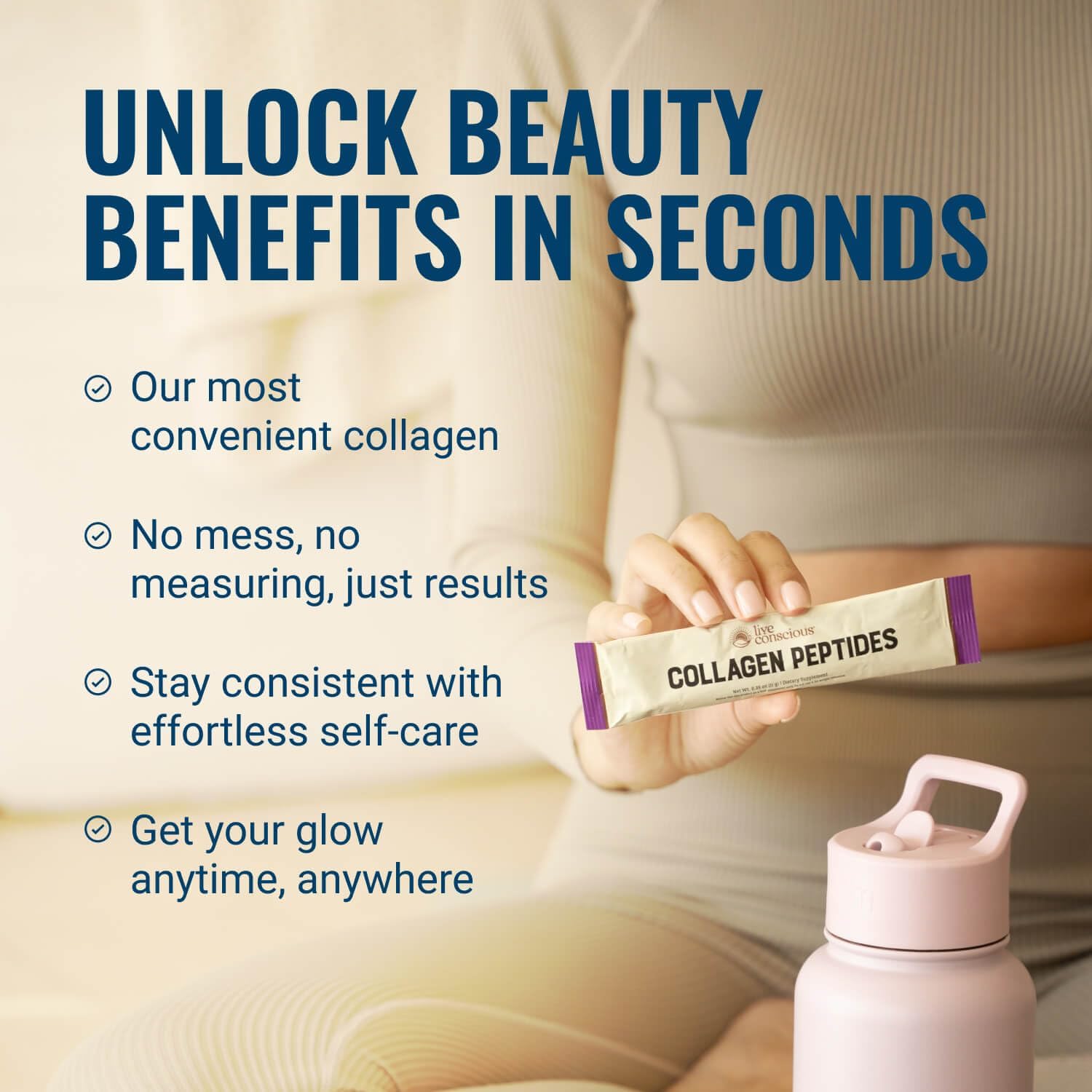 Live Conscious Collagen Peptides Powder - Naturally-Sourced Hydrolyzed Collagen Powder - Hair, Skin, Nail, and Joint Support - Type I & III Grass-Fed Collagen Supplements for Women and Men - 16oz - Image 6