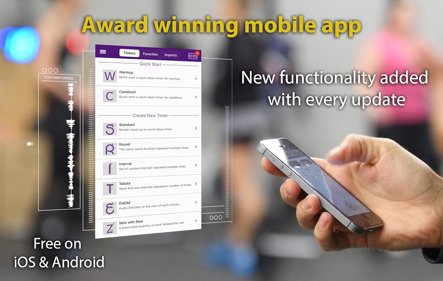 Flex Timer - Home Edition - Bluetooth App-Controlled Wall Mounted 13" LED Gym Clock with Medium 2.3" Digits for CrossFit, Tabata, HIIT, EMOM, MMA, Boxing, Interval Training, Circuits, Workouts - Image 8