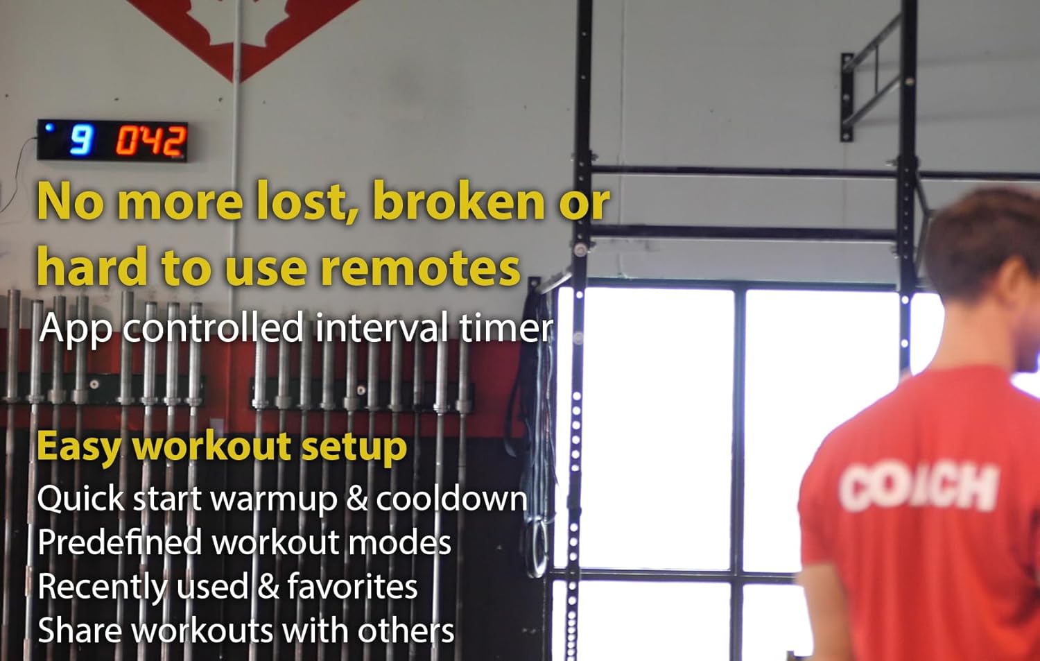 Flex Timer - Home Edition - Bluetooth App-Controlled Wall Mounted 13" LED Gym Clock with Medium 2.3" Digits for CrossFit, Tabata, HIIT, EMOM, MMA, Boxing, Interval Training, Circuits, Workouts - Image 5