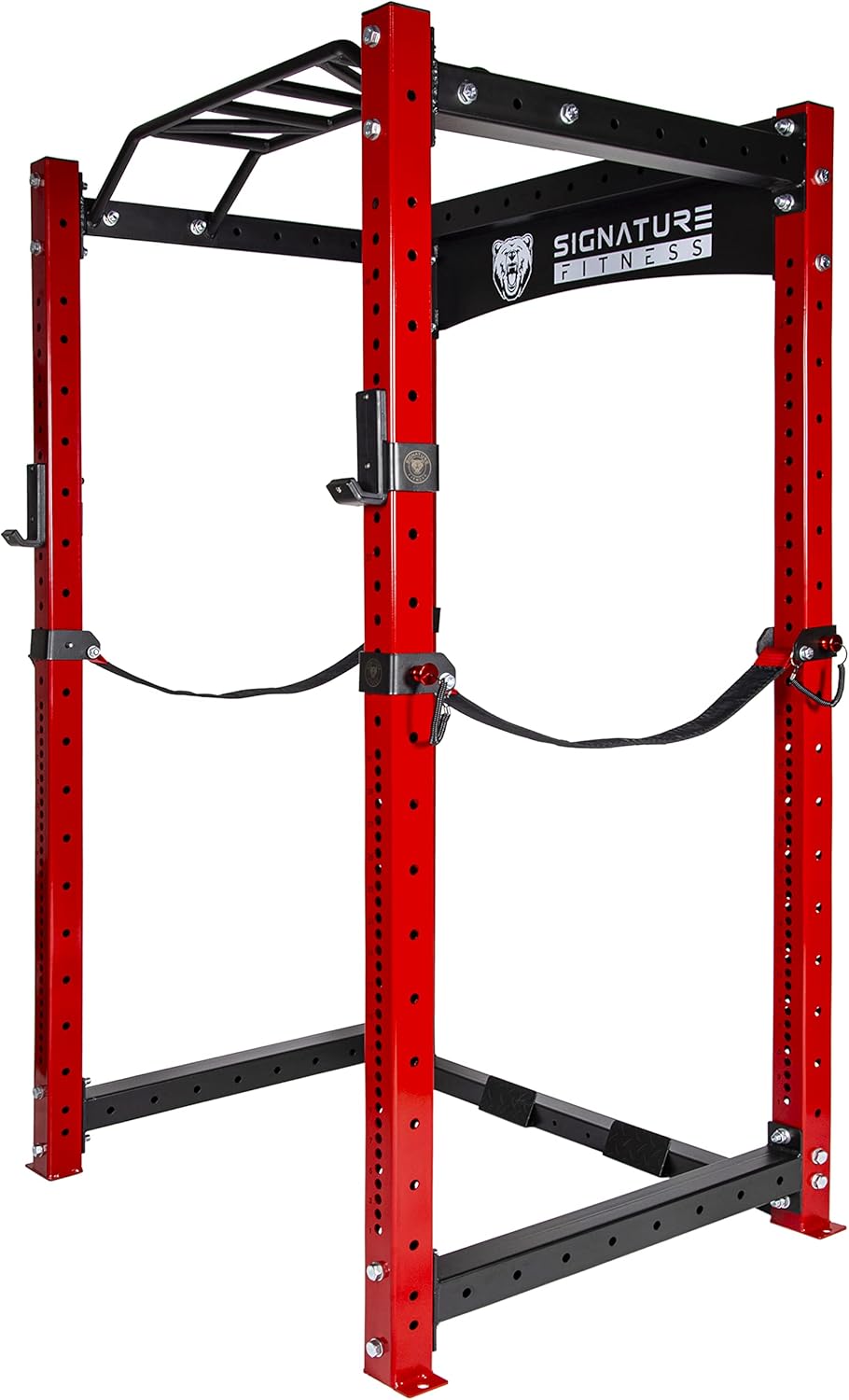 Fitvids SF-3 1,500 Pound Capacity 3” x 3” Power Cage Squat Rack, Includes J-Hooks and Safety Straps, Other Optional Accessories - Image 3