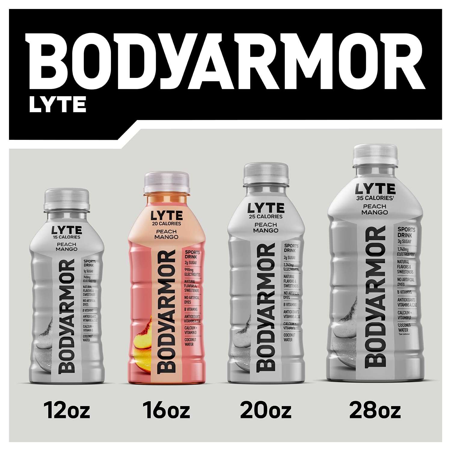 BODYARMOR LYTE Sports Drink Low-Calorie Sports Beverage, Peach Mango, Coconut Water Hydration, Natural Flavors With Vitamins, Potassium-Packed Electrolytes, Perfect For Athletes, 16 Fl Oz (Pack of 12) - Image 9