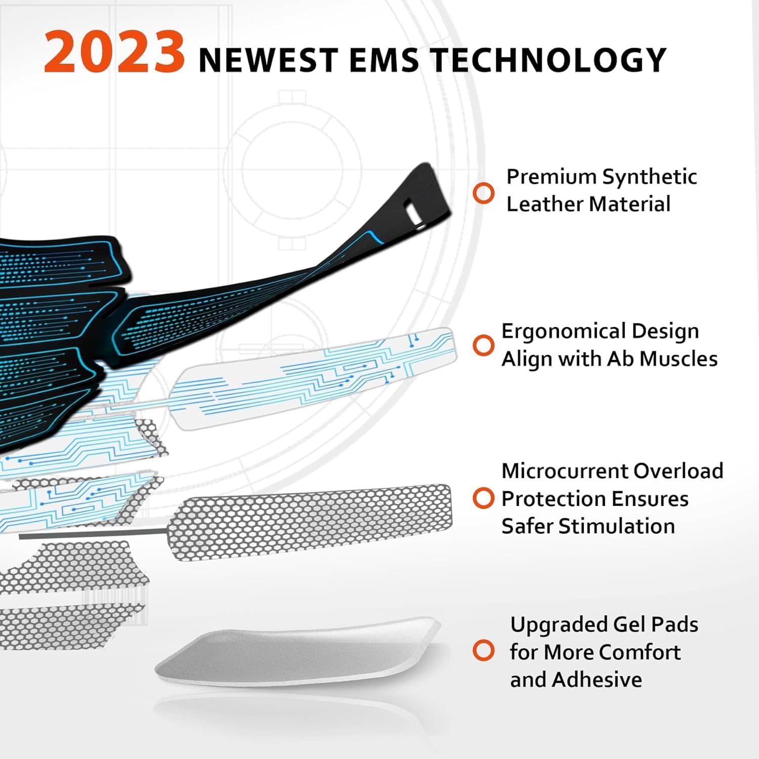 Ab Stimulator and Muscle Toner – ABS and Arms Muscle Stimulator, MHD TENS Portable Fitness Workout Equipment for Men and Women Black - Image 3