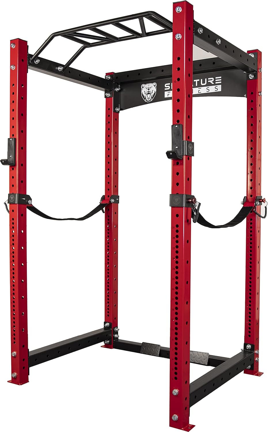 Fitvids SF-3 1,500 Pound Capacity 3” x 3” Power Cage Squat Rack, Includes J-Hooks and Safety Straps, Other Optional Accessories - Image 2