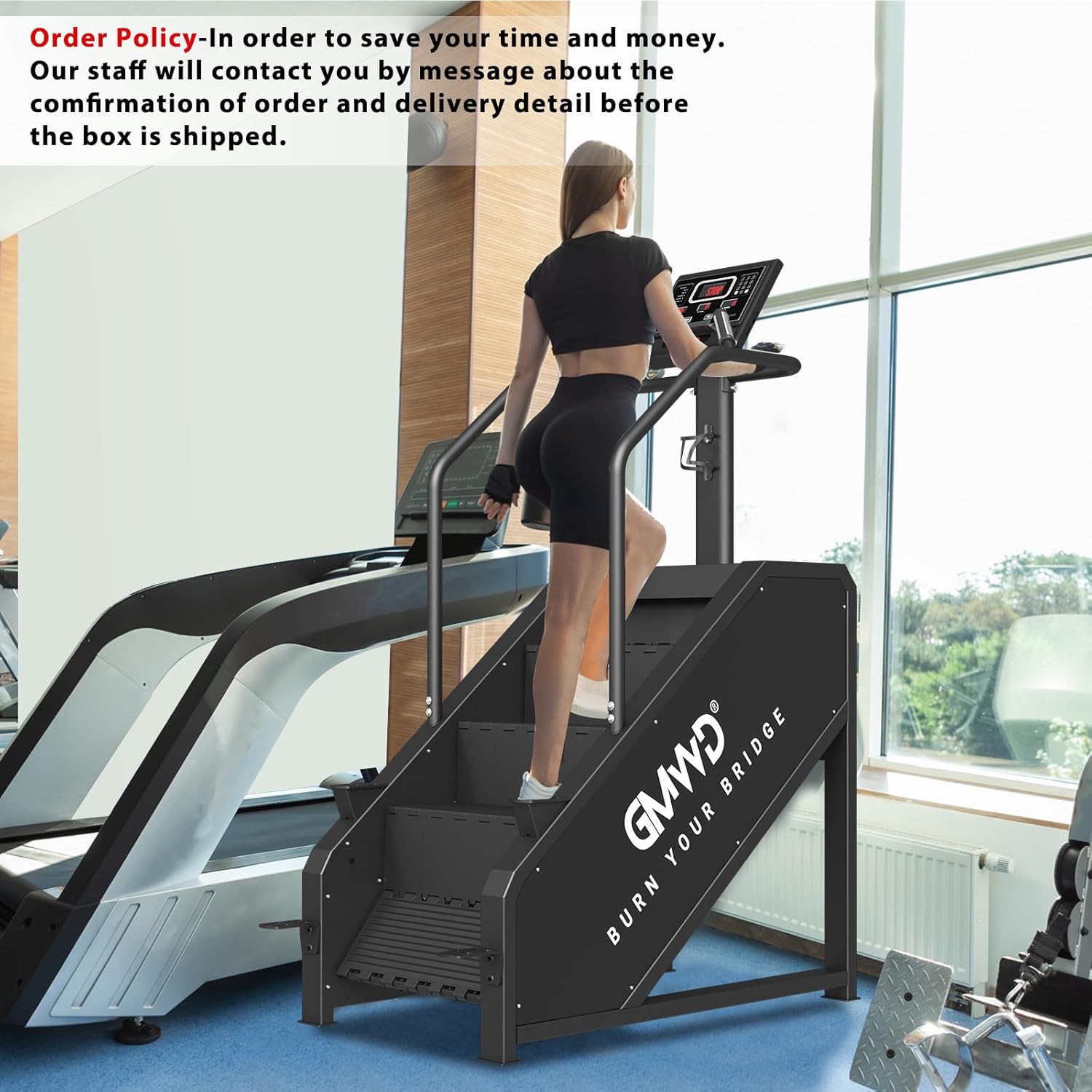 GMWD Stair Stepper Machine, Commercial Grade Stair Climber with LED Display, Stair Machine for Cardio, 15 Resistance Levels, 24-164 Steps/Min, Exercise Machine for Home - Image 9