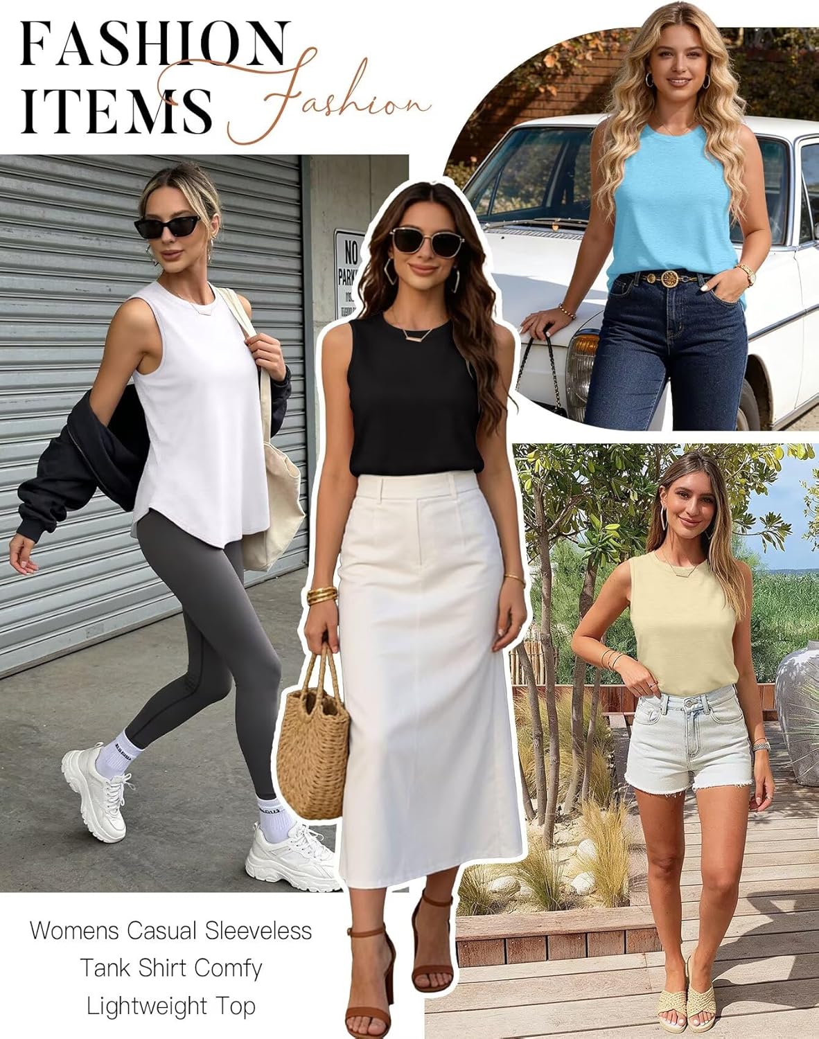 Bliwov Womens Summer Tank Tops Beach Vacation Casual Sleeveless Shirts Spring Fashion Outfits Workout Loose Fit Tees Blouses - Image 6