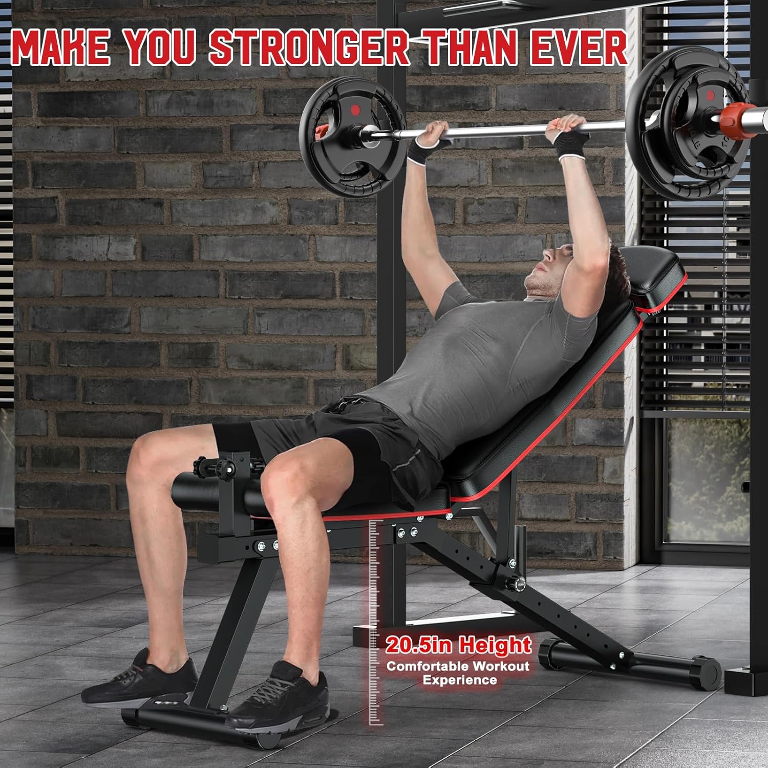 XDDIAS Workout Bench, Adjustable Weight Bench with Leg Extension and Leg Curl, Extended Headrest, 900LBS Preacher Curl Bench Incline Decline Flat Workout Bench for Home Gym Full Body Exercise - Image 7