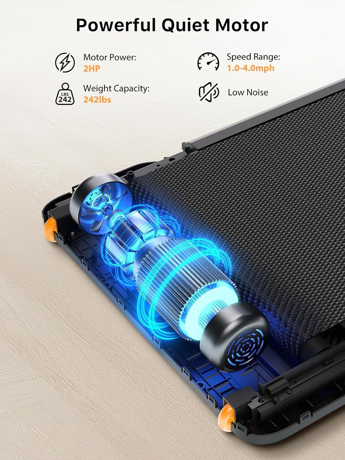 WALKINGPAD Foldable Walking Pad for Home Office, Under Desk Treadmill with Adaptive Speed Control, Compact Design for Small Spaces, No Assembly Needed - Image 5