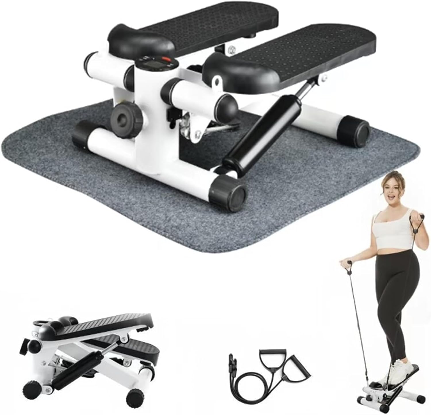 Space-Saving Exercise Stepper–Quiet, Smooth Workout with Adjustable Resistance & Cushioned Pedals - Image 2