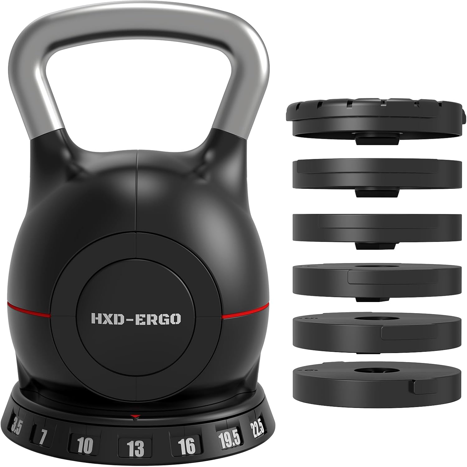 HXD-ERGO Adjustable Kettlebell Weight Set-Quickly Adjusts Weights, Comfortable Grip, Ergonomic Kettlebell Sets For Home Gym - Image 2
