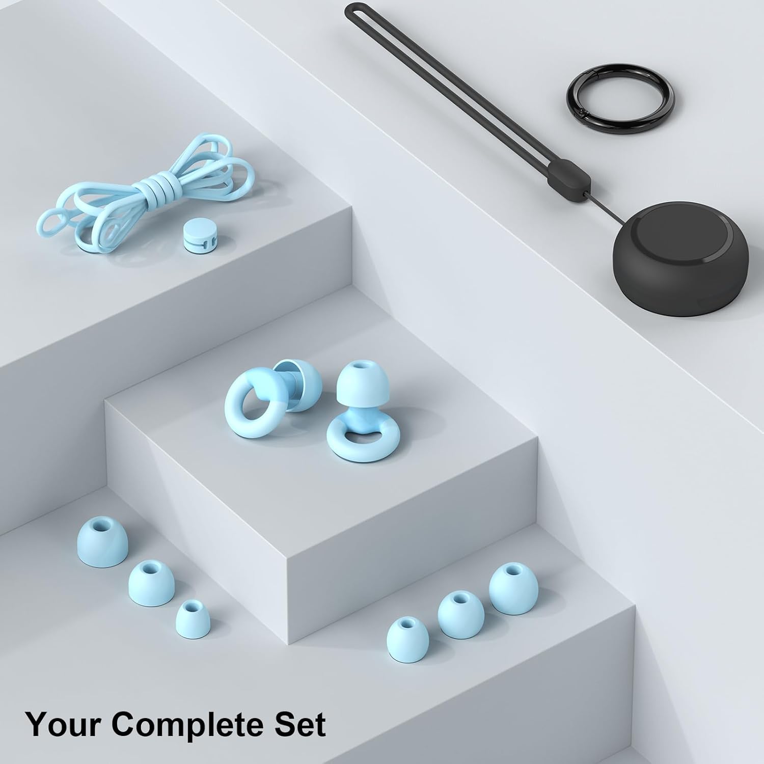 Earplugs for Sleeping,Noise Reduction Soft Silicone Ear Plugs with 7 Pairs Ear Tips&One Connection Cord,Hearing Protection Reusable Earplugs for Sleeping,Concert, Work&Sound Reduction 25dB-30db - Image 7