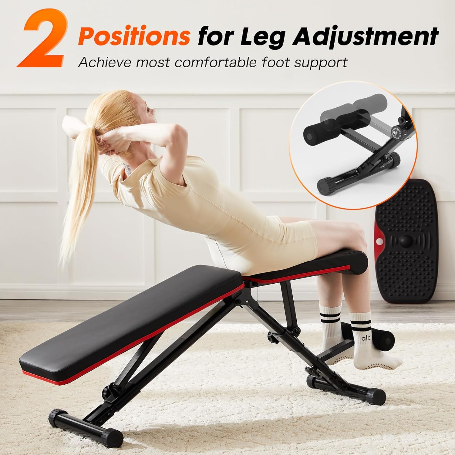 OLIXIS Weight Bench Adjustable Workout Bench for Home Gym, Foldable Bench Press for Full Body Exercise and Strength Training - Image 4