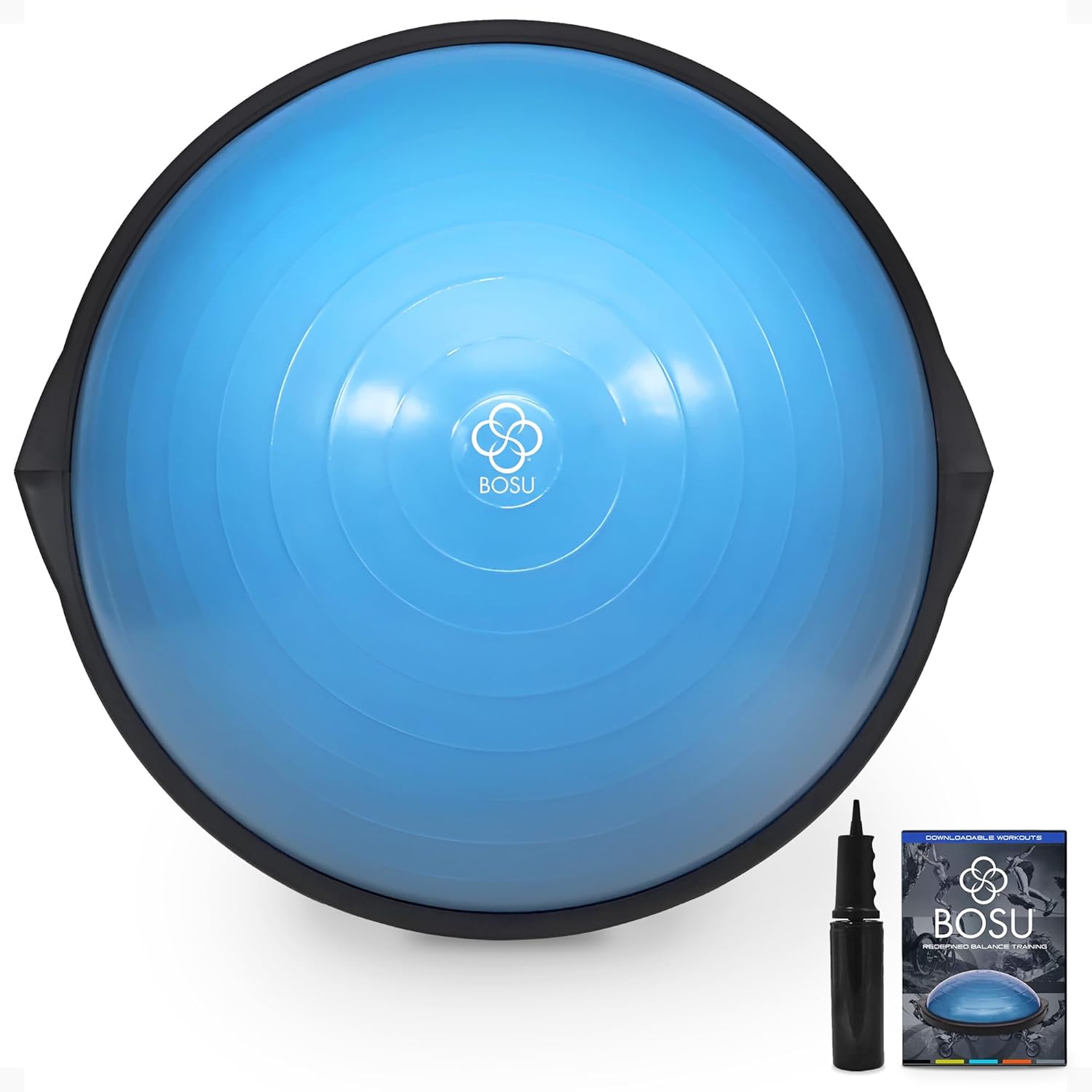 Bosu Balance Ball Exercise Trainer, Home Gym Equipment w/Guided Workouts & Pump, 26" Inflatable Fitness Platform for Strength Training, Standing, Balancing, and Core Workout - Image 2