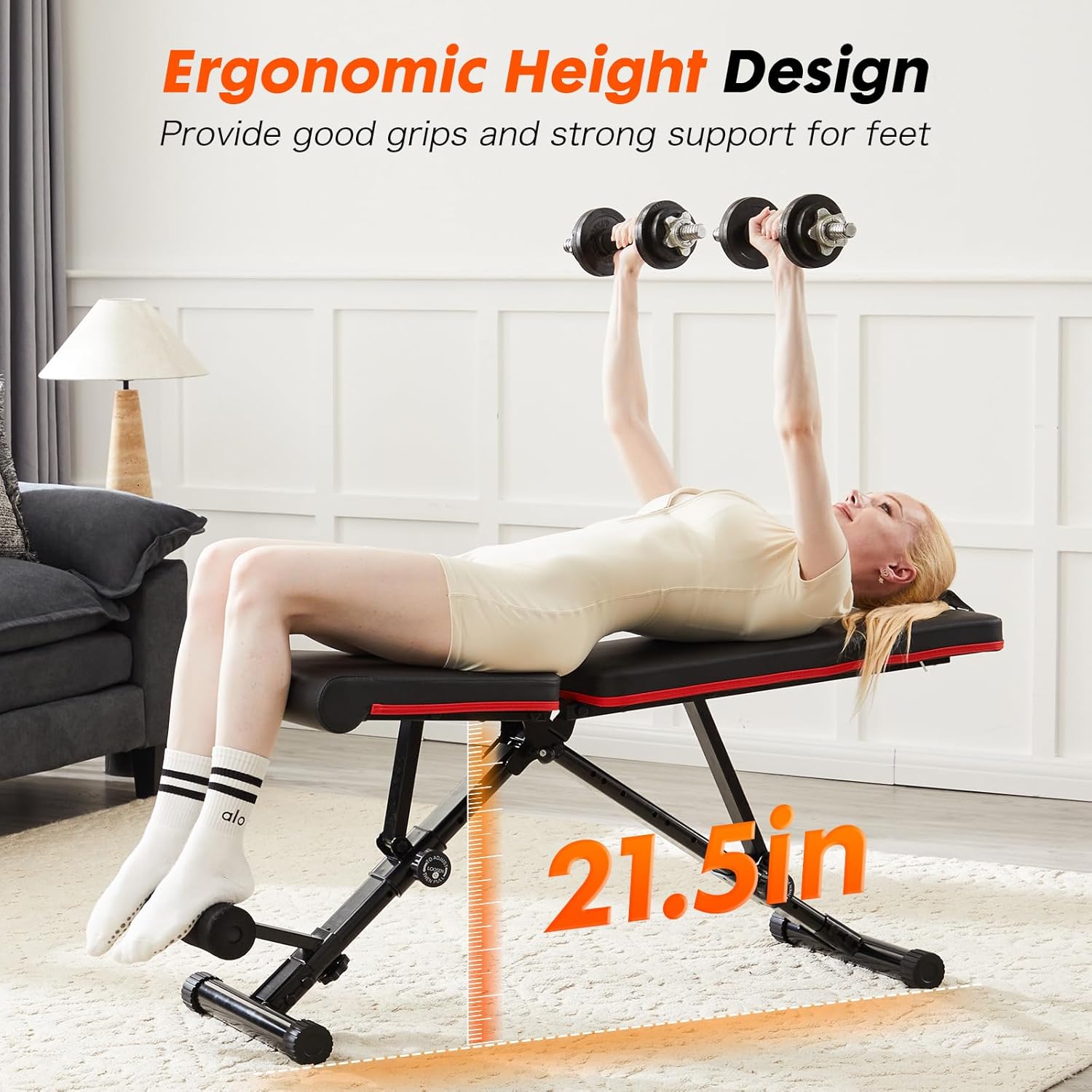 OLIXIS Weight Bench Adjustable Workout Bench for Home Gym, Foldable Bench Press for Full Body Exercise and Strength Training - Image 7