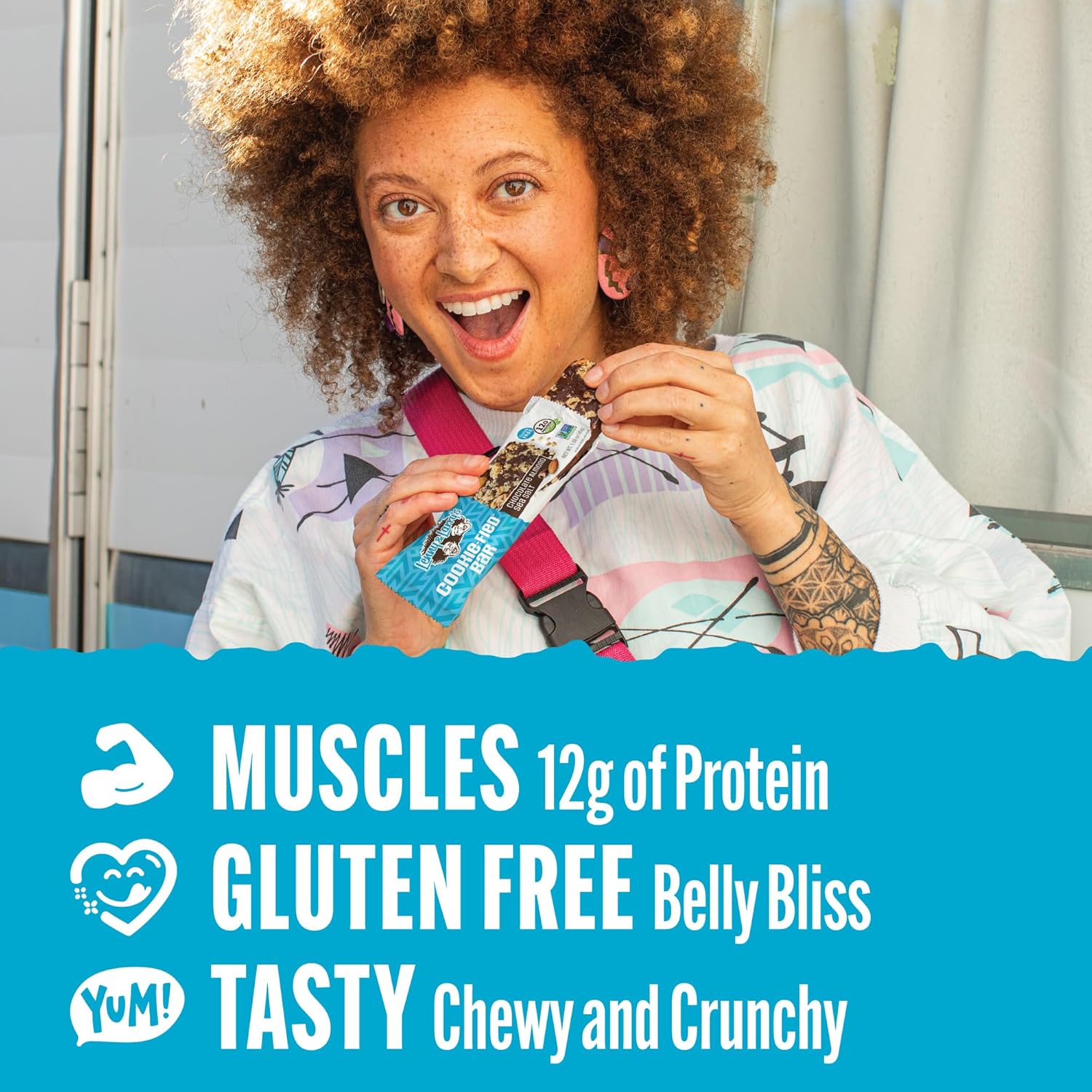 Lenny & Larry's Cookie-fied Protein Bar – Chocolate Almond Sea Salt Vegan Protein Bars 9x45g – Healthy Snacks with 12g Plant Protein & 5g Fiber – Gluten-Free Power Bar, Non-GMO & Vegan - Image 3