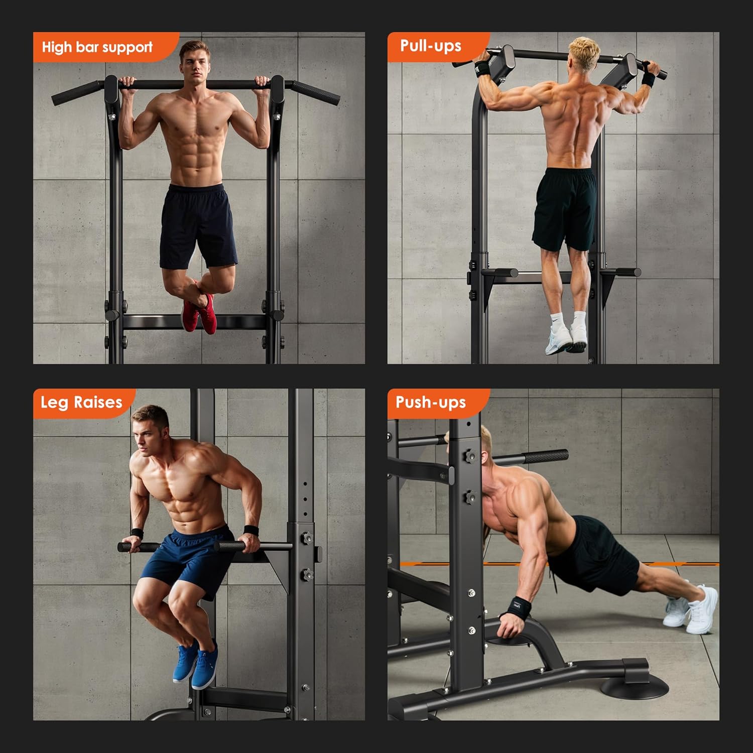 SogesPower Power Tower Dip Station Pull Up Bar for Home Gym Adjustable Height Strength Training Workout Equipment,Pull Up Bar Station - Image 8