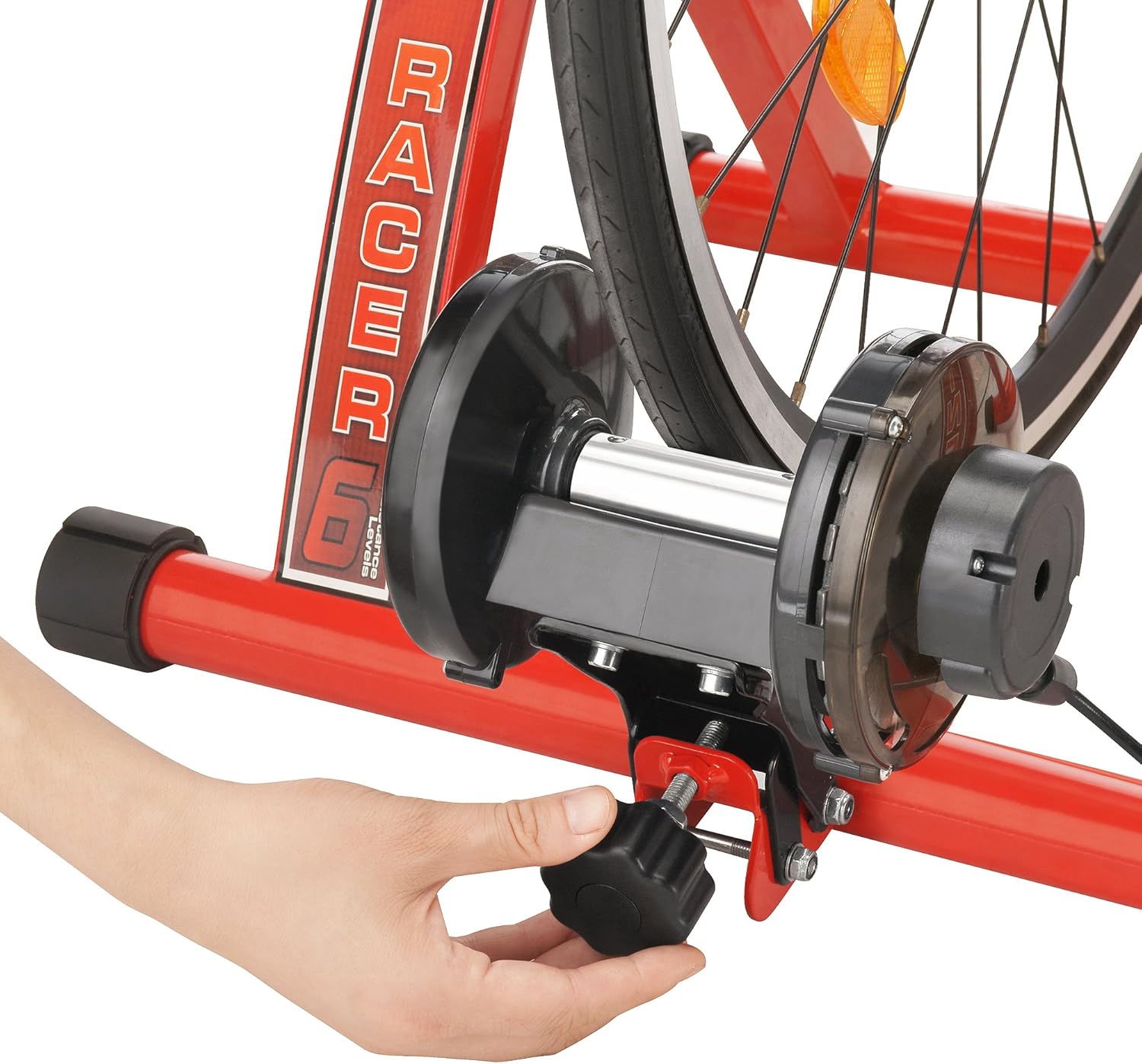 RAD Cycle Products Max Racer 7 Levels of with Smooth Magnetic Resistance Bicycle Trainer Allows You to Work Out with Your Bike - Image 4