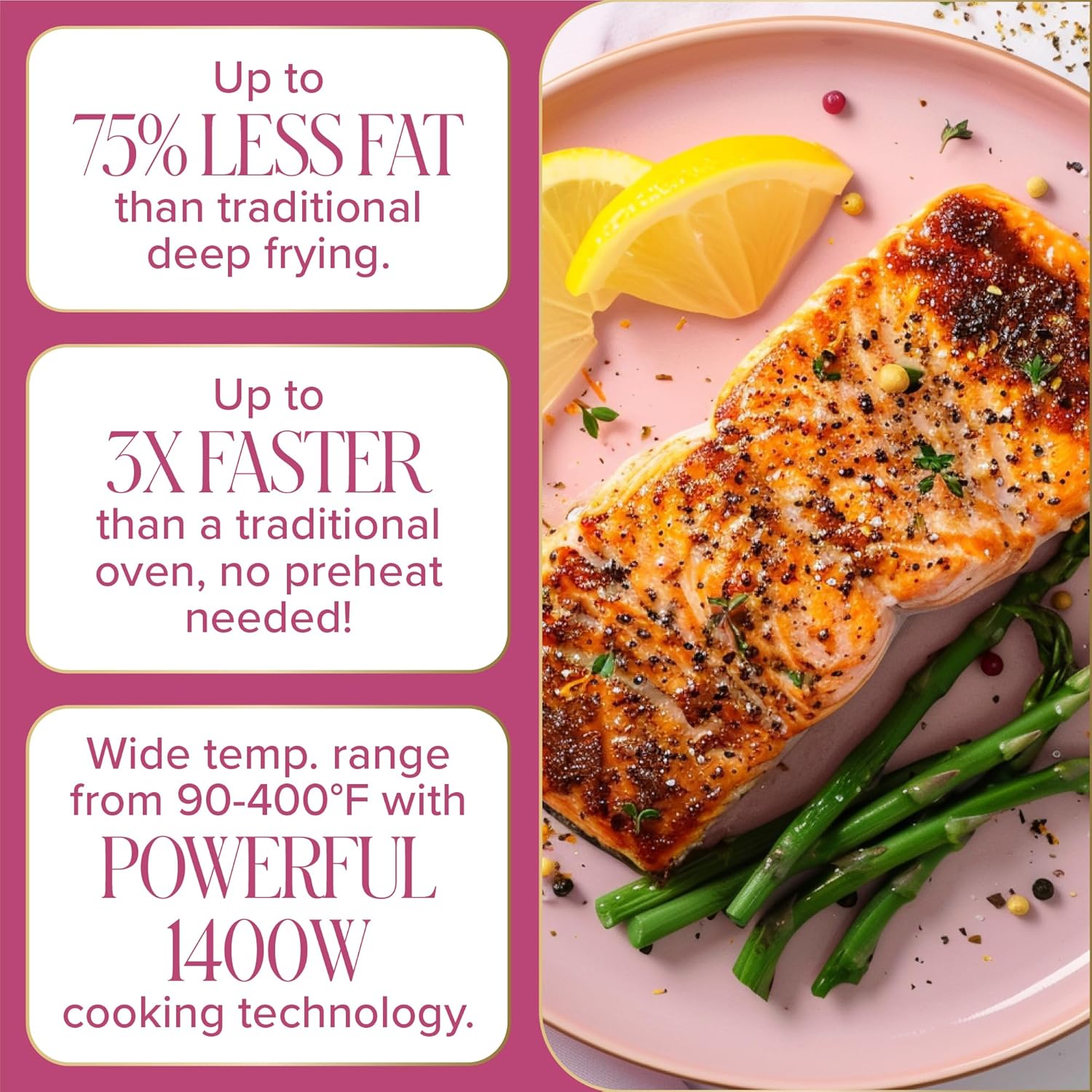 Paris Hilton Air Fryer, Large 6-Quart Capacity, Nonstick Made without PFAS, Touchscreen Display, 8-in-1 (Air Fry, Roast, Broil, Bake, Reheat, Keep Warm, Pizza, Dehydrate), Dishwasher Safe, White - Image 6