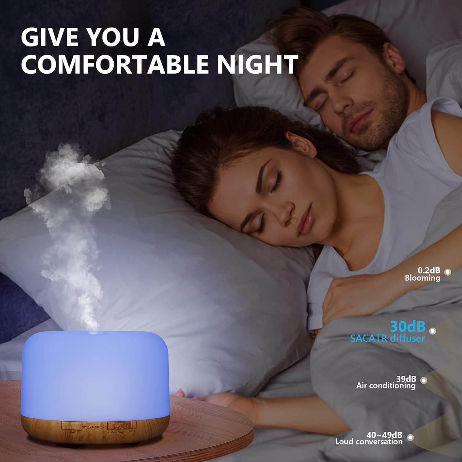 Oil Diffuser, 500ml Essential Oil Diffusers, Aromatherapy Diffuser with 2 Mist Mode 4 Timers&7 Ambient Light Waterless Auto Off, Diffusers Large Room Home Office - Image 7