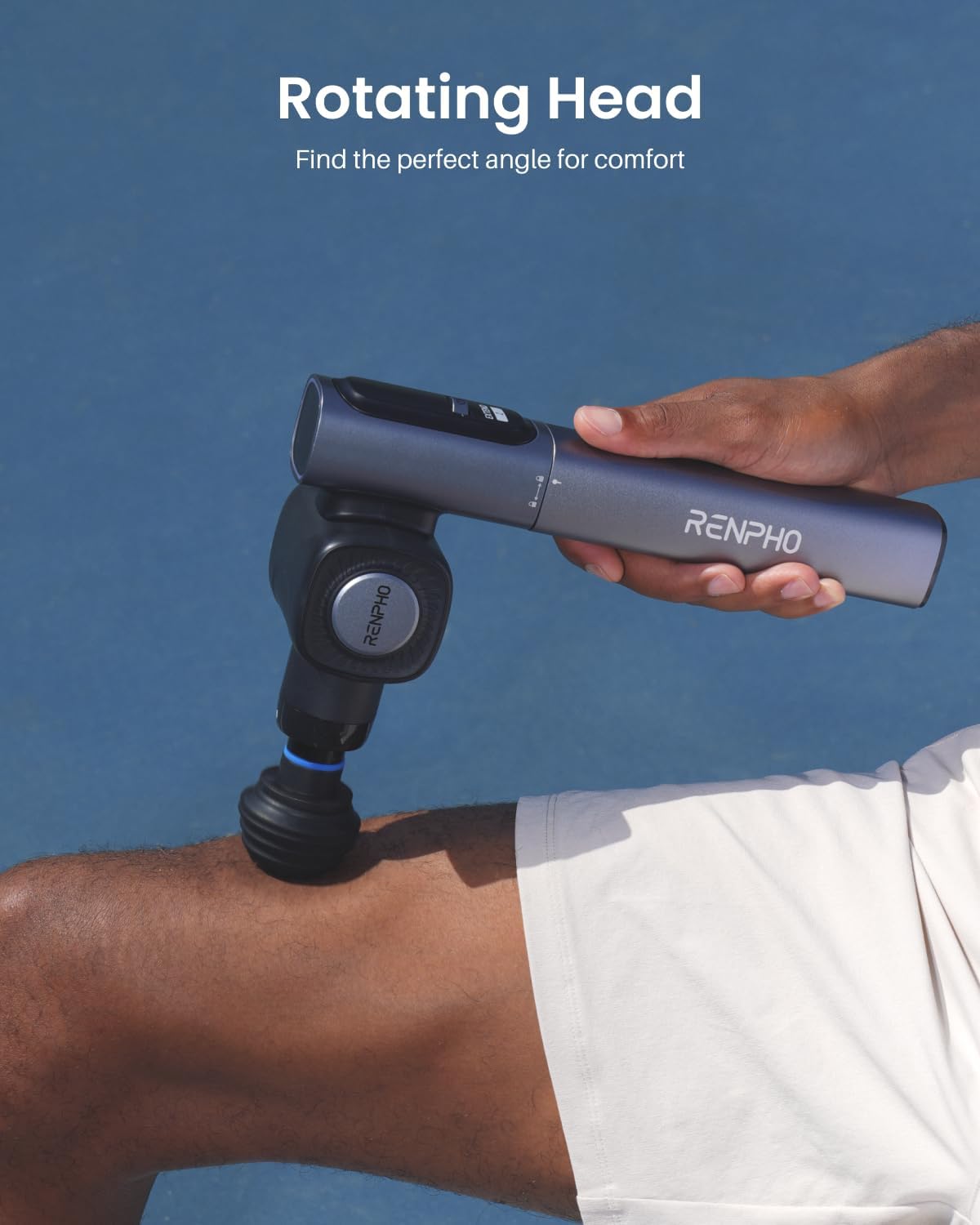 RENPHO Foldable Massage Gun with Extension Handle for Back, Fathers Day Dad Gift, 0-90° Adjustable Angle, FSA Eligible, Handheld Percussion Deep Tissue Massager with 9mm Amplitude for Pain Relief HSA - Image 6