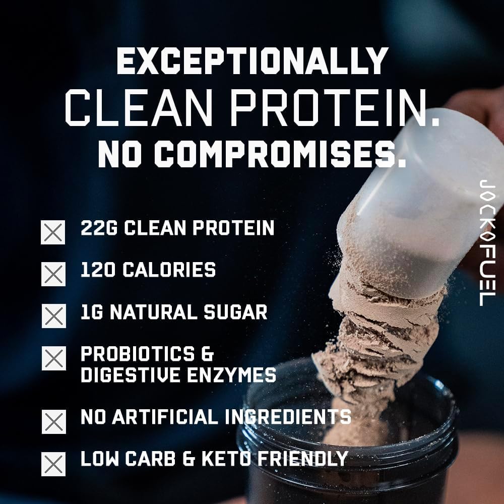 Jocko Fuel Whey Protein Powder, Chocolate Peanut Butter, 22g Protein, Digestive Enzymes + Probiotic Blend, No Sugar Added, with Essential Amino Acids + Electrolyte Minerals, 25 Servings - Image 5