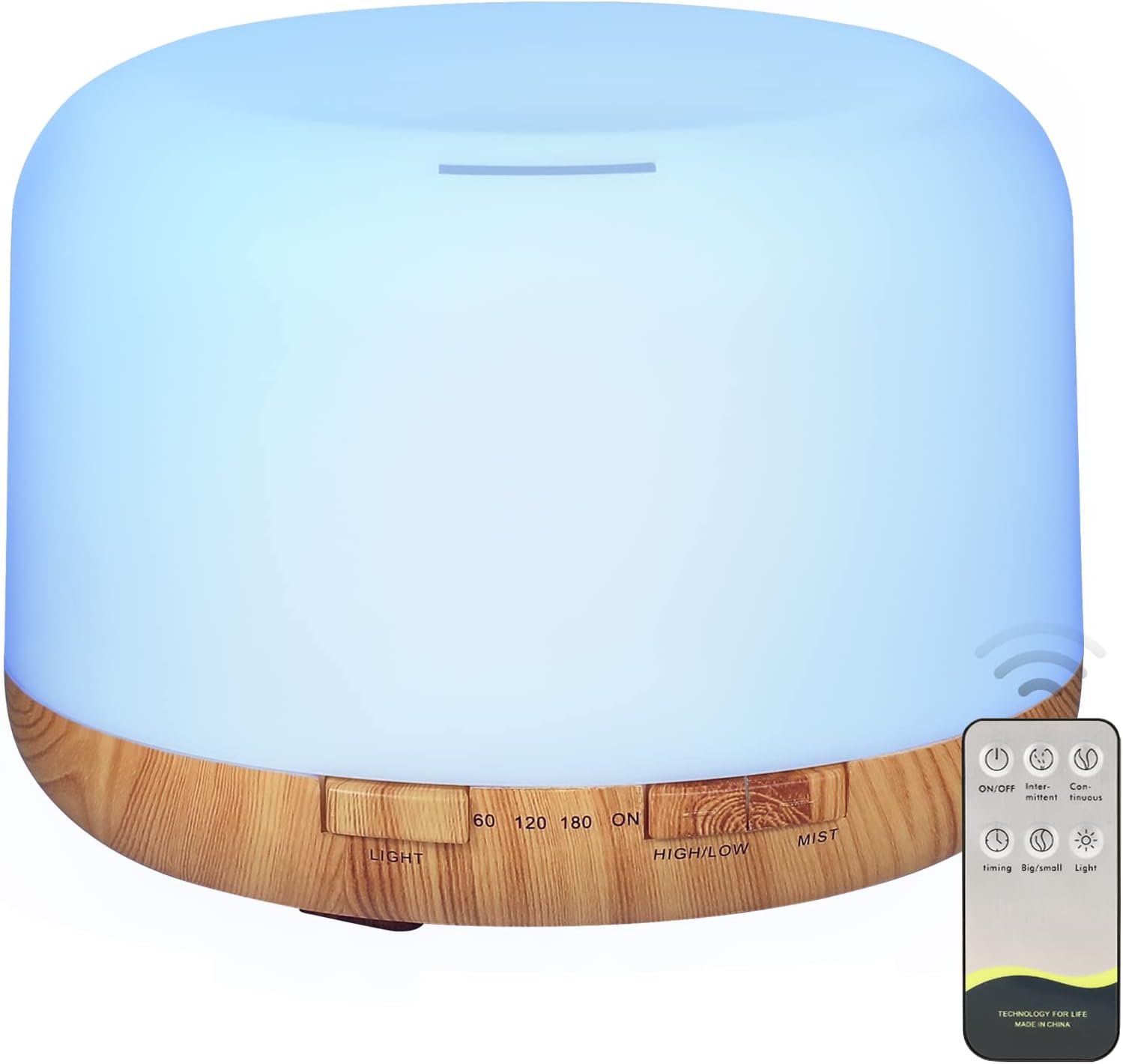 Oil Diffuser, 500ml Essential Oil Diffusers, Aromatherapy Diffuser with 2 Mist Mode 4 Timers&7 Ambient Light Waterless Auto Off, Diffusers Large Room Home Office - Image 2