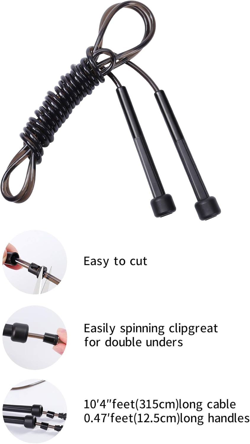 JUSDO 8 Pack Adjustable PVC Jump Rope for Cardio Fitness - Versatile Jump Rope for Both Kids and Adults Women Men Christmas Gift - Great for Exercise,9 Feet - Image 6