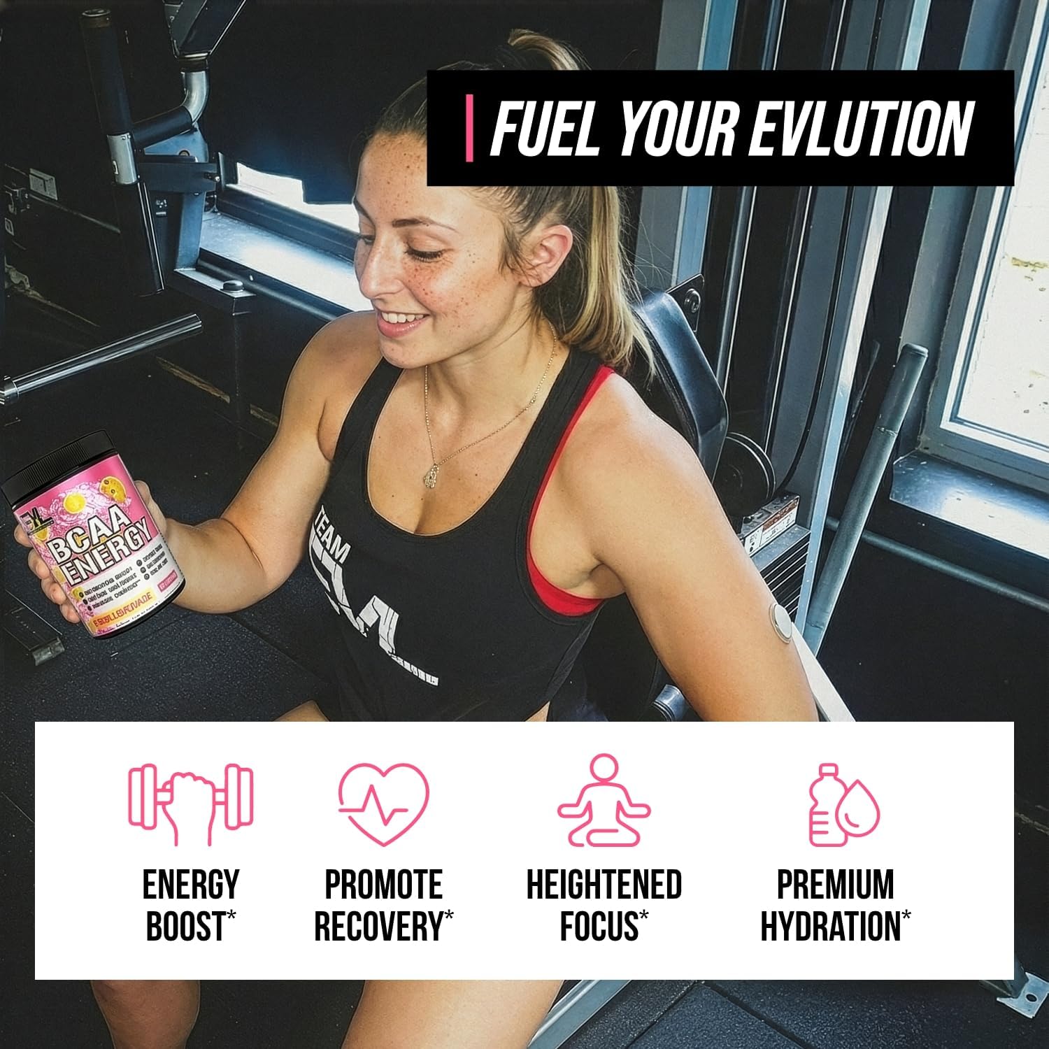 Evlution EVL BCAAs Amino Acids Powder - BCAA Energy Pre Workout Powder for Muscle Recovery Lean Growth and Endurance - Rehydrating Post Workout Recovery Drink with Natural Caffeine - Pink Lemonade - Image 5