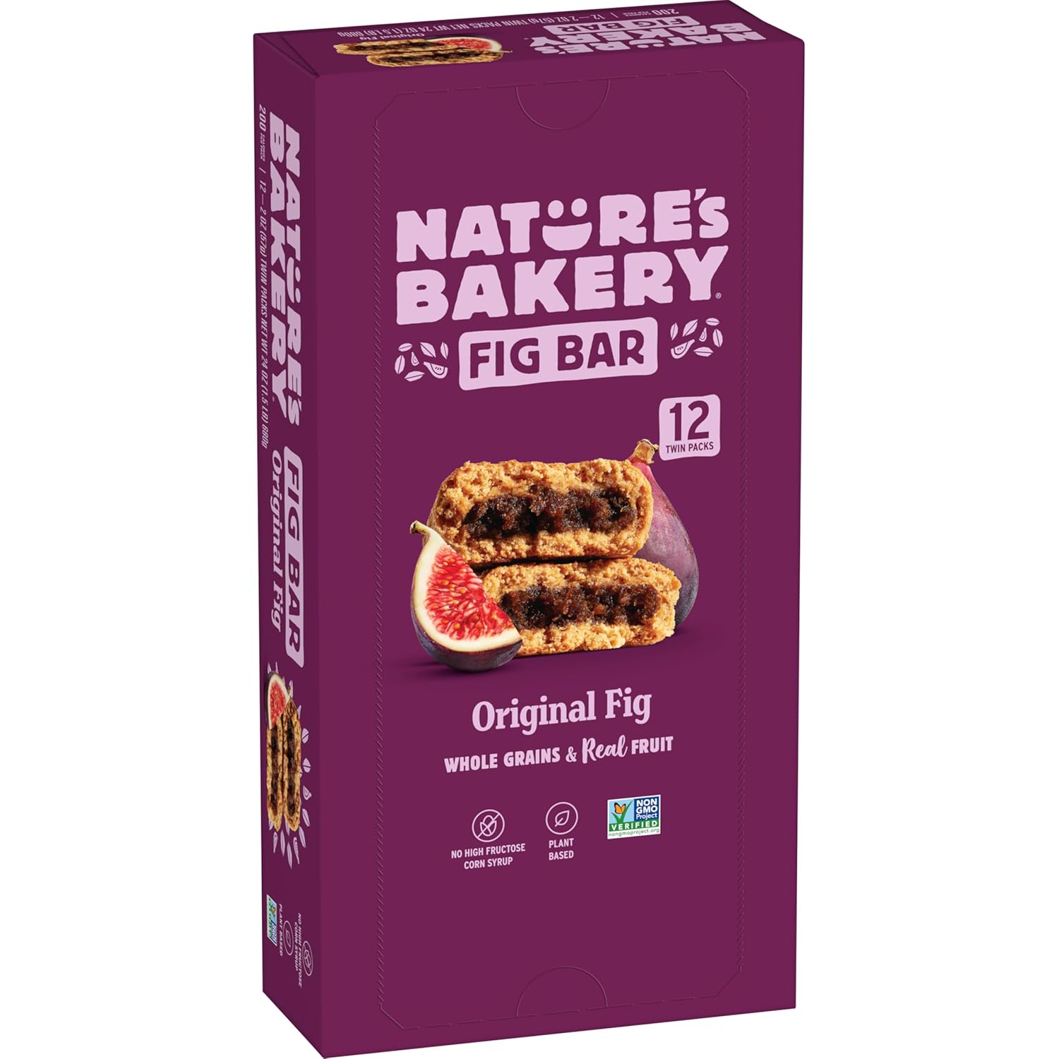 Nature’s Bakery Whole Wheat Fig Bars, Original Fig, Real Fruit, Vegan, Non-GMO, Snack bar, 1 box with 12 twin packs (12 twin packs) - Image 2