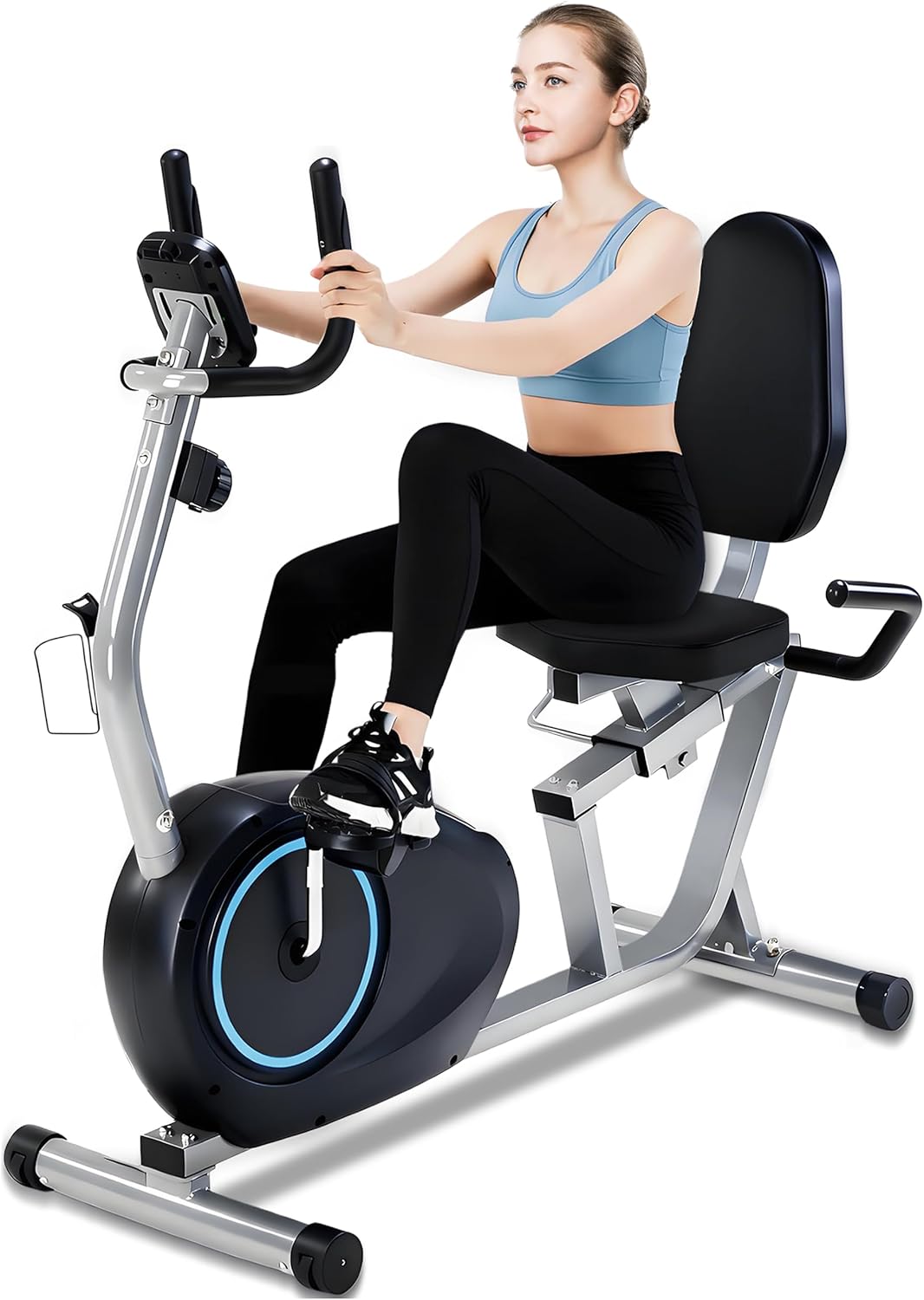 Recumbent Exercise Bike for Seniors - 400LB Weight Capacity Recumbent Bikes with Comfortable Seat, Pulse Sensor, 16-level Resistance, LCD Monitor - Image 2