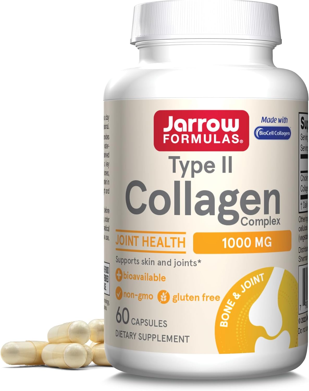 Jarrow Formulas® Type II Collagen Complex 1000 mg Supplements, Supports Skin and Joint Health, 60 Capsules, 30 Day Supply - Image 2