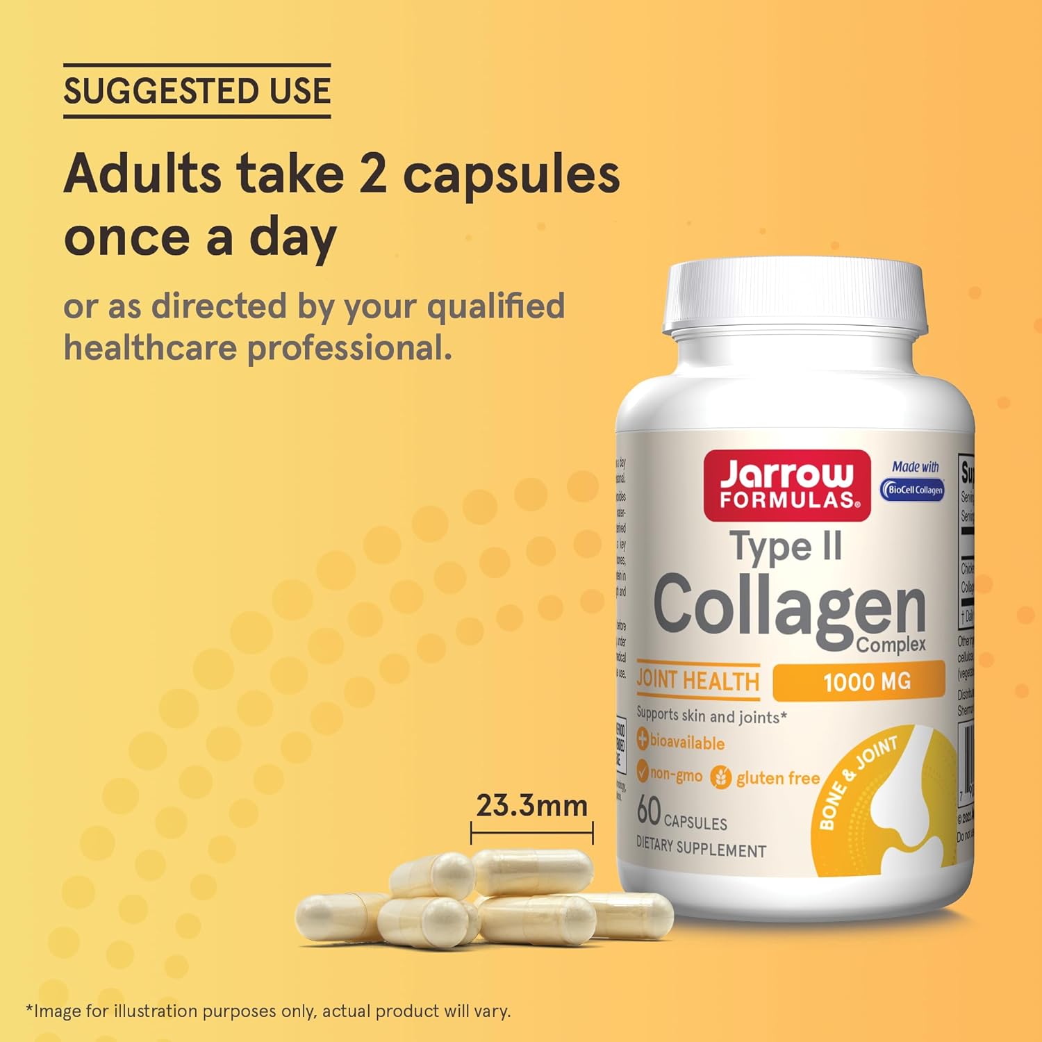 Jarrow Formulas® Type II Collagen Complex 1000 mg Supplements, Supports Skin and Joint Health, 60 Capsules, 30 Day Supply - Image 8