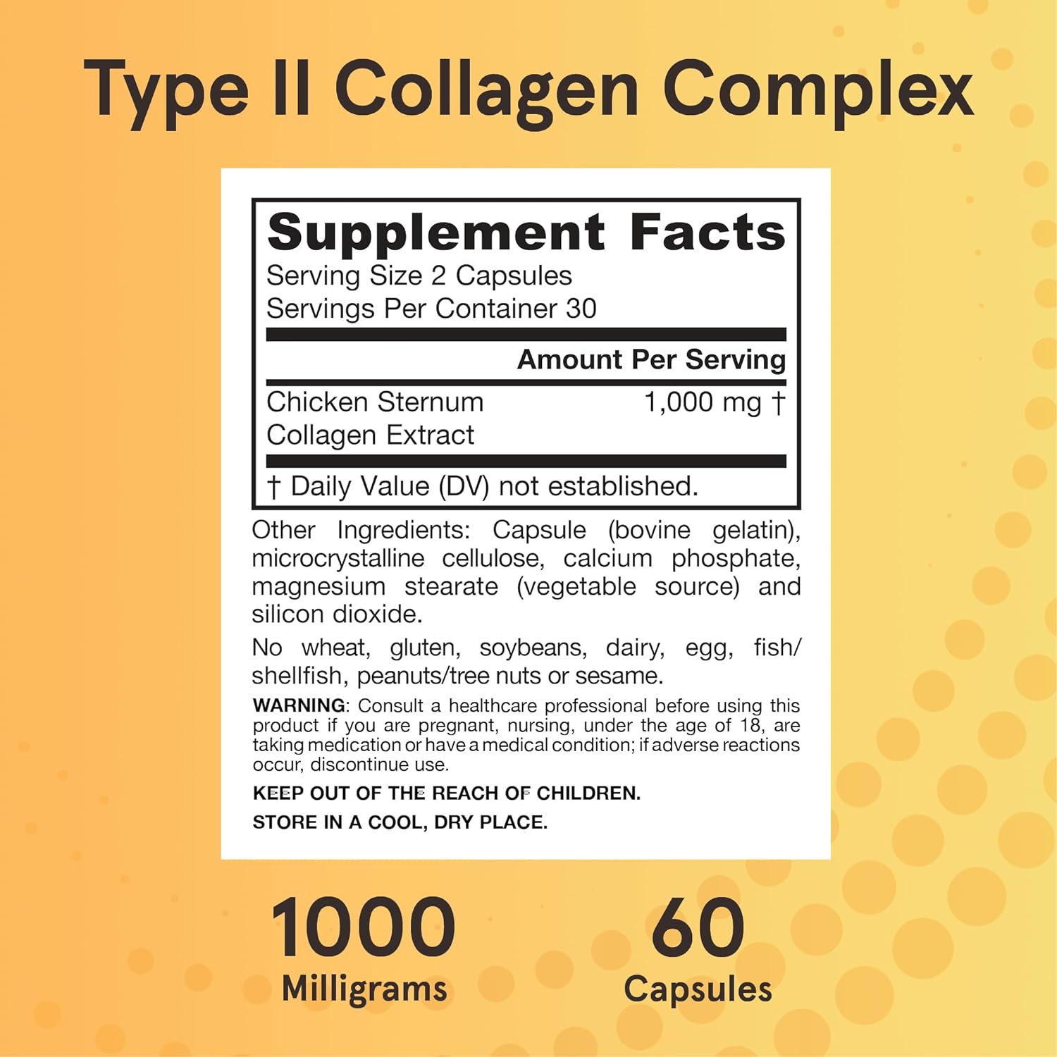 Jarrow Formulas® Type II Collagen Complex 1000 mg Supplements, Supports Skin and Joint Health, 60 Capsules, 30 Day Supply - Image 7