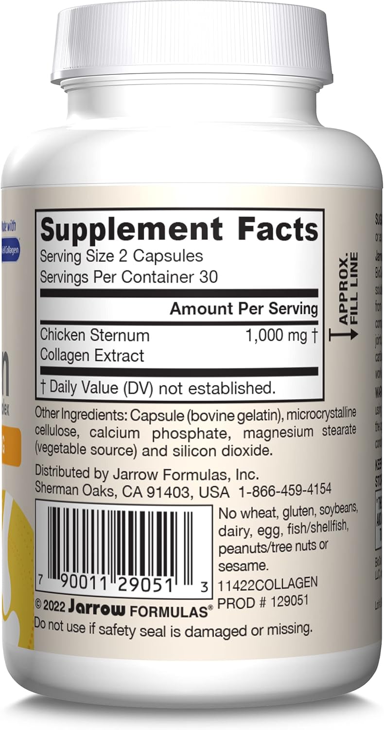 Jarrow Formulas® Type II Collagen Complex 1000 mg Supplements, Supports Skin and Joint Health, 60 Capsules, 30 Day Supply - Image 10