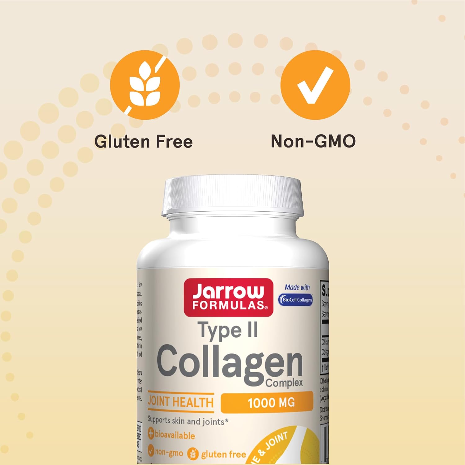 Jarrow Formulas® Type II Collagen Complex 1000 mg Supplements, Supports Skin and Joint Health, 60 Capsules, 30 Day Supply - Image 6