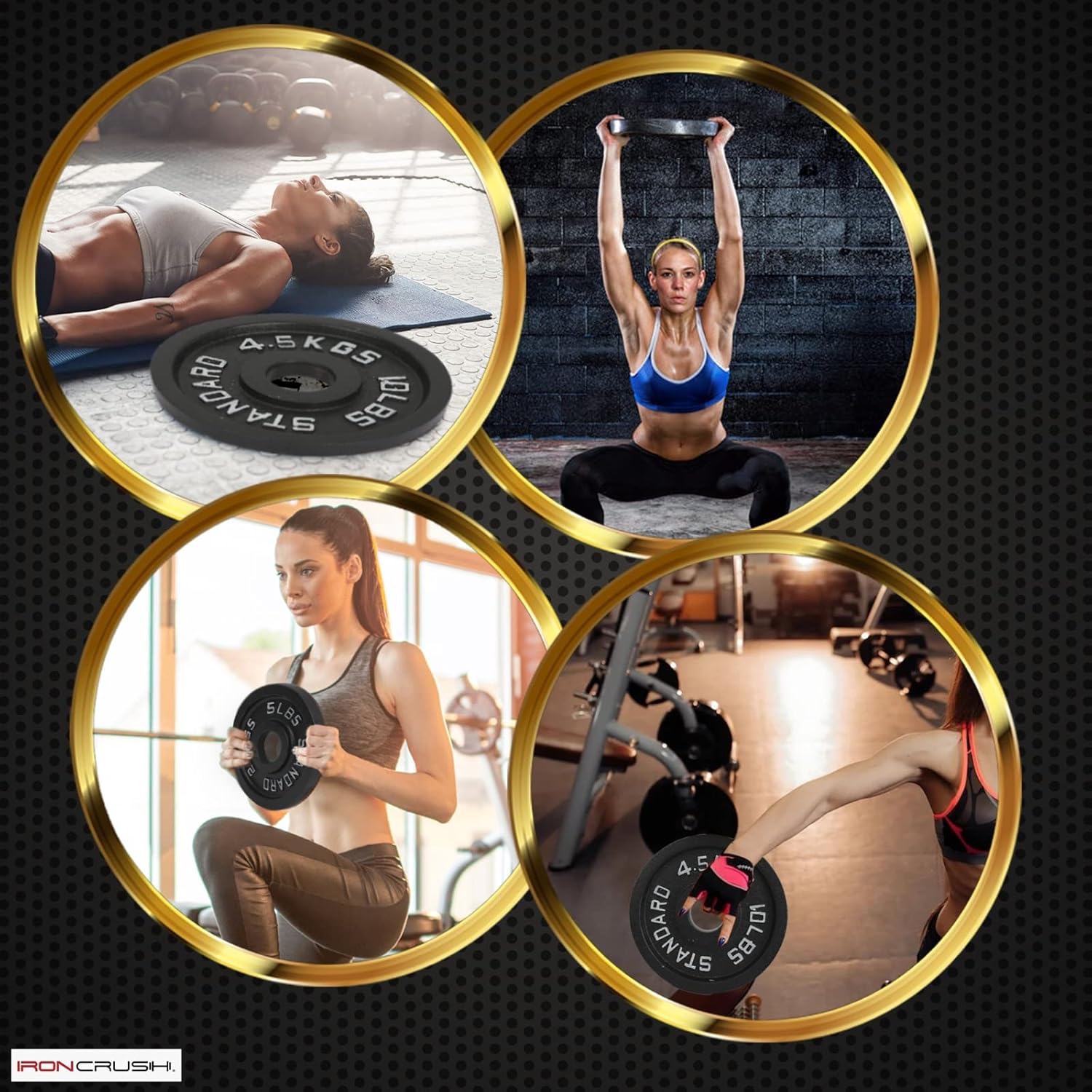 Cast Iron Olympic Weight Plates – Free Weights with 2-inch Hole & Anti-Rust Hammertone Finish - Ideal for Strength Training, Crossfit Equipment & Home Gym Set – Sold in Pairs - 2.5LB–45LB - Image 6