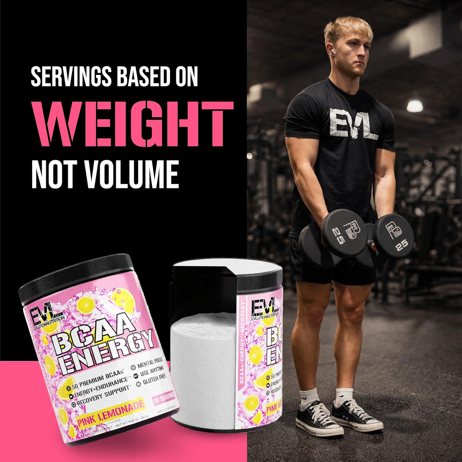 Evlution EVL BCAAs Amino Acids Powder - BCAA Energy Pre Workout Powder for Muscle Recovery Lean Growth and Endurance - Rehydrating Post Workout Recovery Drink with Natural Caffeine - Pink Lemonade - Image 7