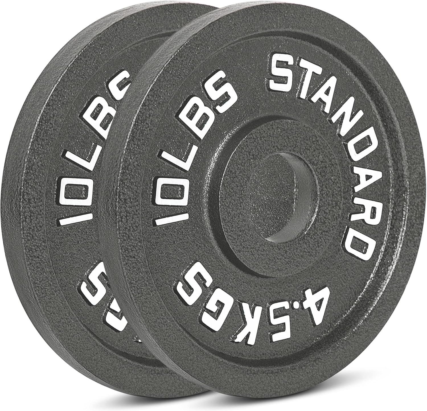 Cast Iron Olympic Weight Plates – Free Weights with 2-inch Hole & Anti-Rust Hammertone Finish - Ideal for Strength Training, Crossfit Equipment & Home Gym Set – Sold in Pairs - 2.5LB–45LB - Image 2