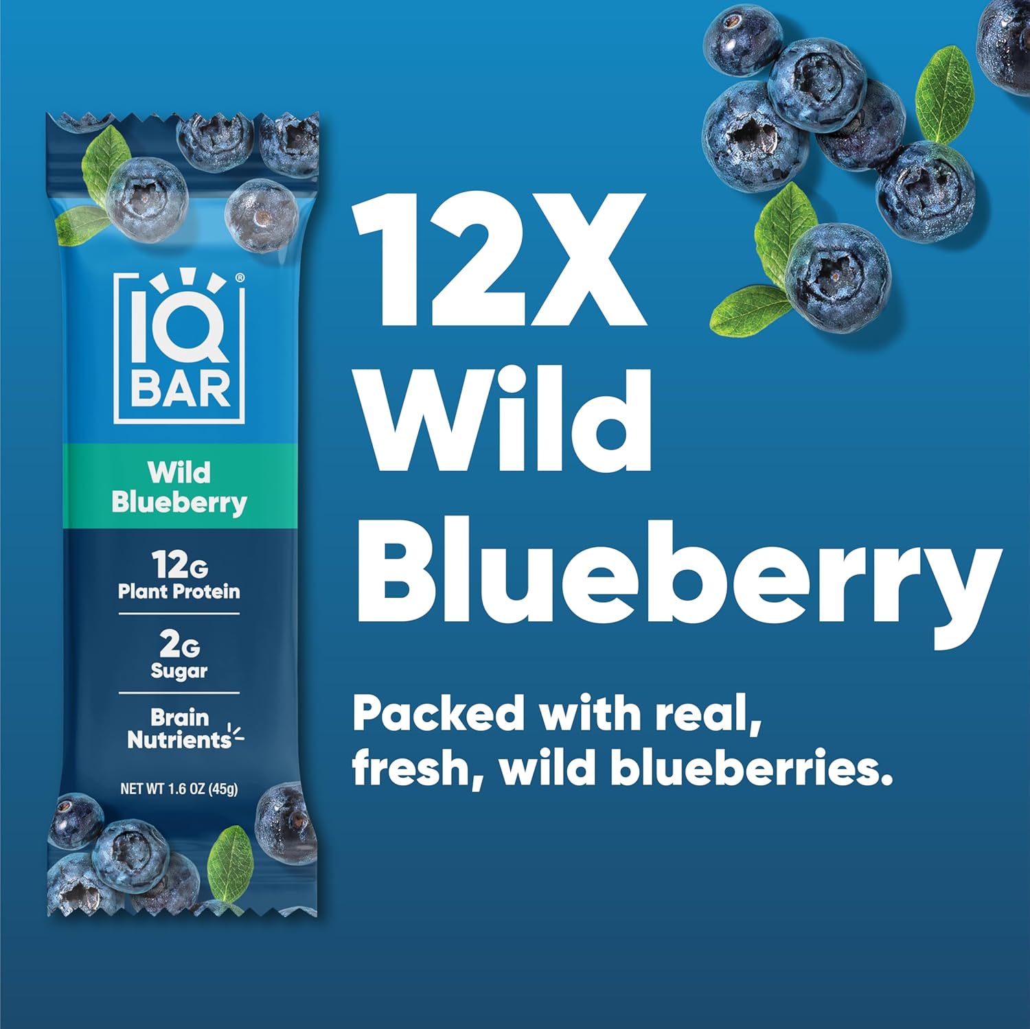 IQBAR Clean Plant Protein Bars - Wild Blueberry - 12 Count - Keto, Vegan, High Fiber, Gluten and Dairy Free, Low Sugar Snack - Brain and Body Nutrients for Focus, Energy, Meal Replacement - Image 6